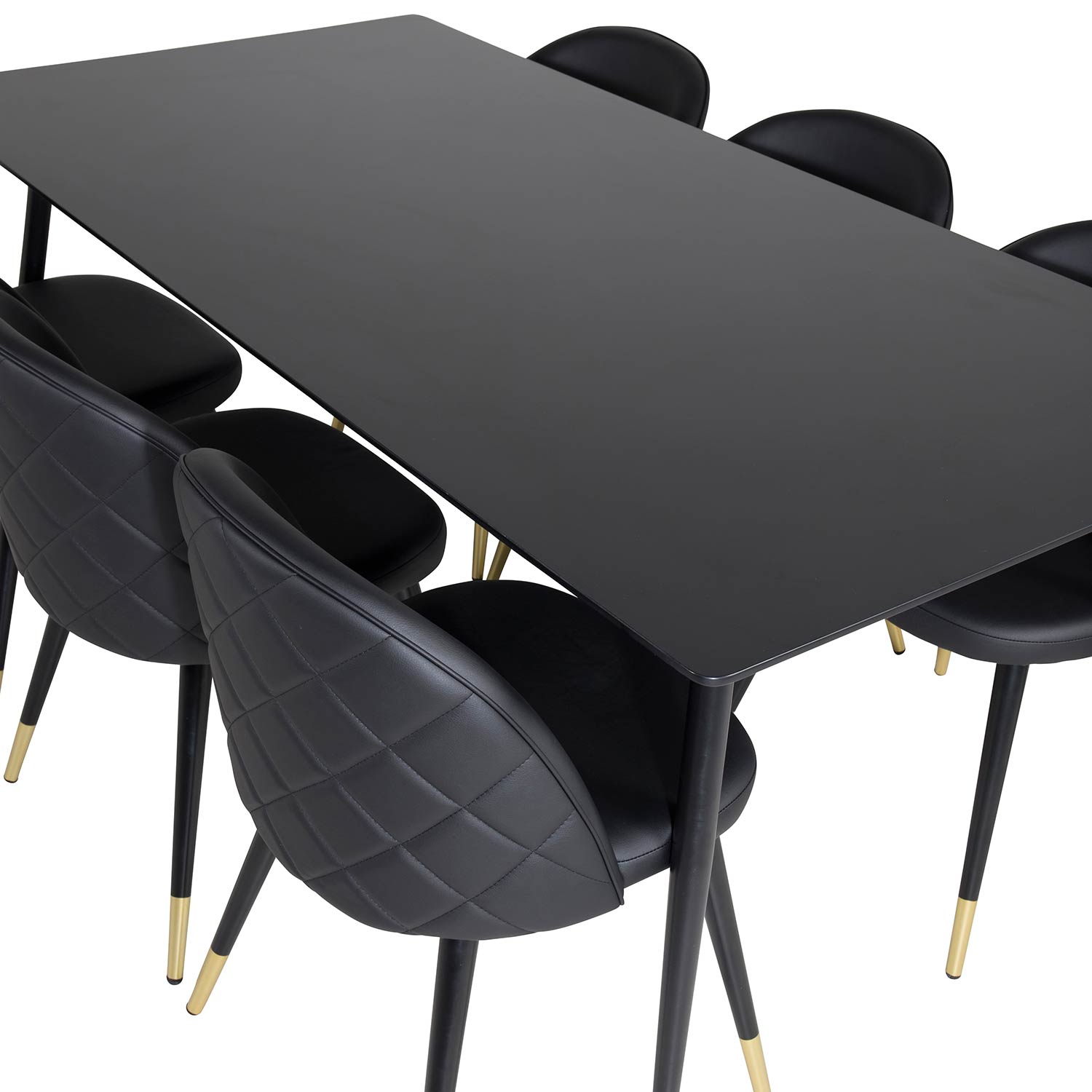 Matgrupp Venture Home Silvia med 6 Valentina Stolar Konstläder