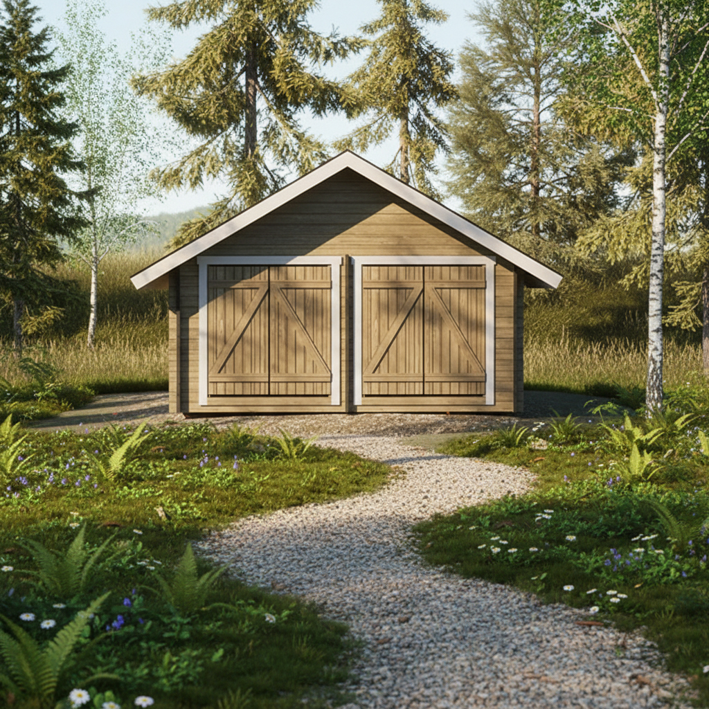 Timmerförråd LP Garden S-XL (20m²) Rak Vägg