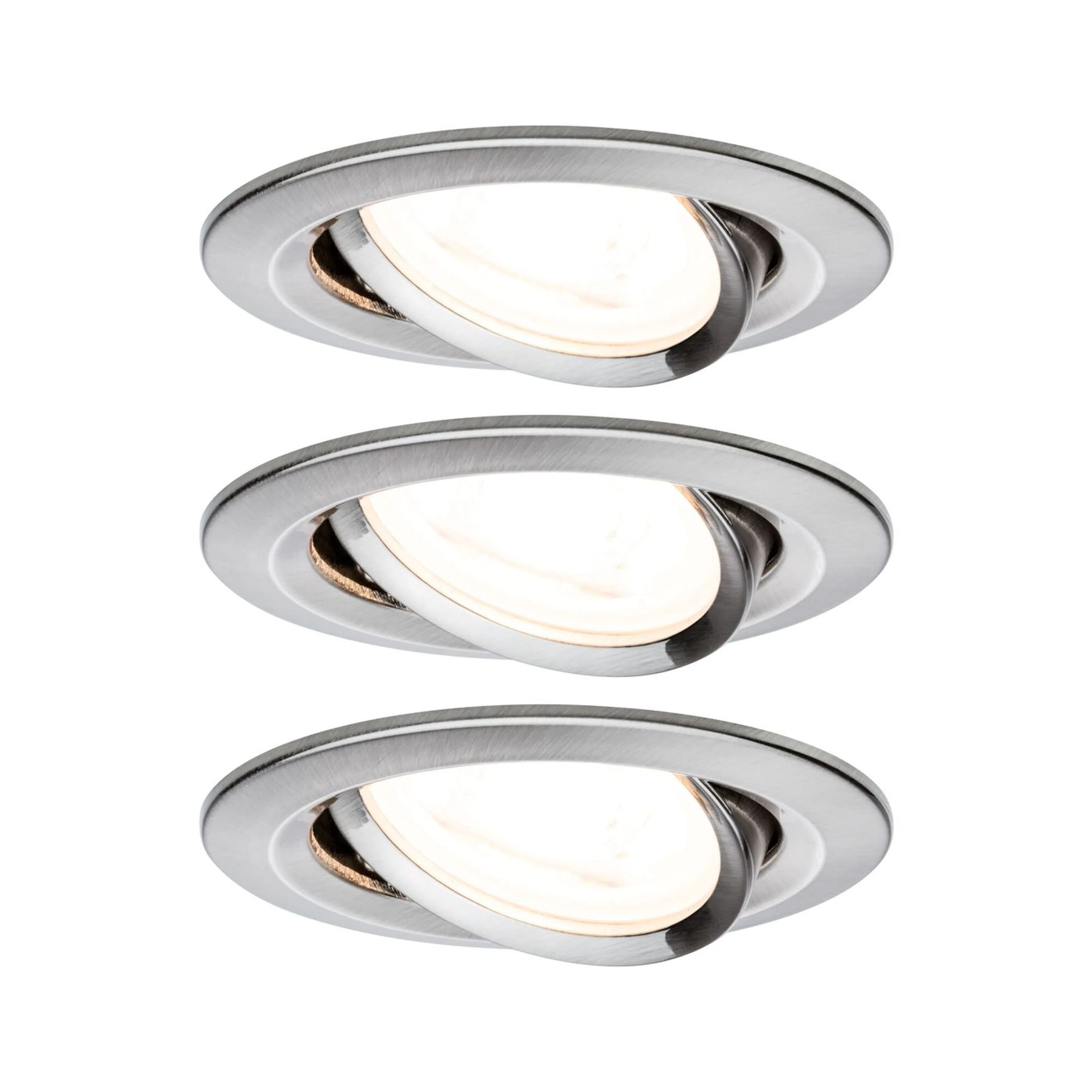 Downlight Paulmann Nova Basic Set Rigid Borstat järn, 84 mm, Vridbar, Nej, 2700 K
