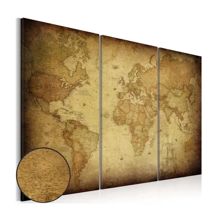 Tavla Arkiio Old Map Triptych