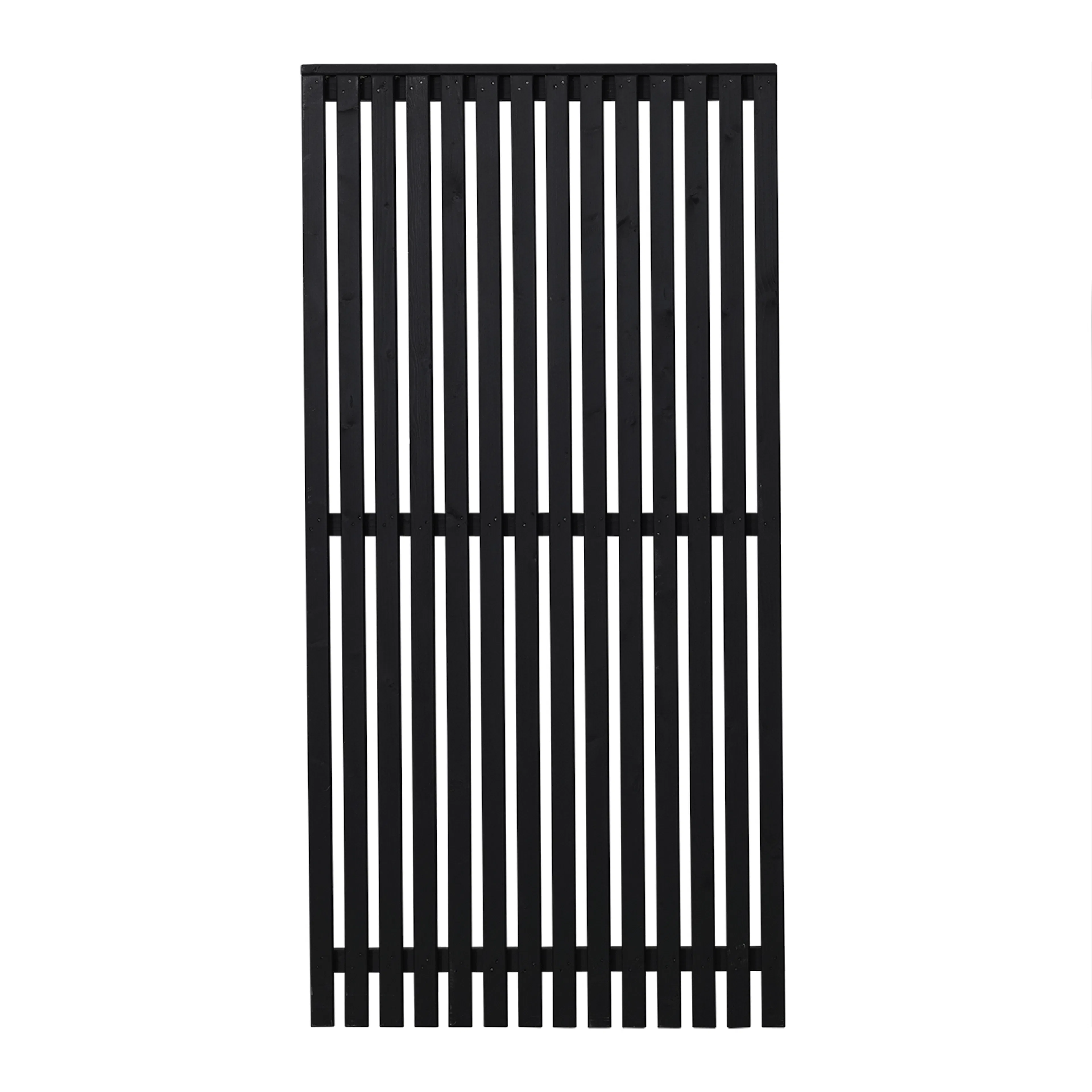 Staket PLUS Sendai Grundmålad Svart 90×180 cm