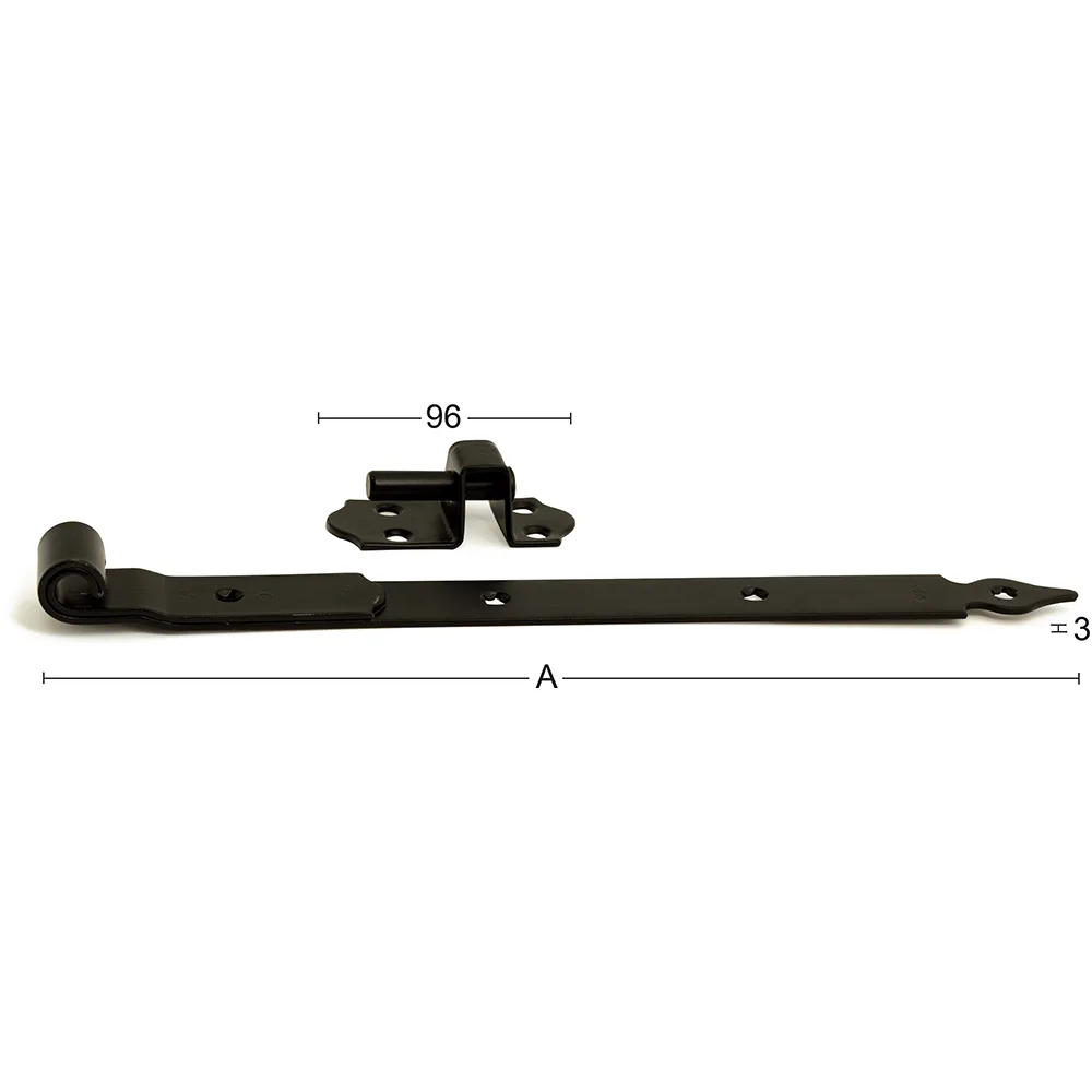 Hakgångjärn 214 Svart Längd: 500mm Svart Längd: 500mm
