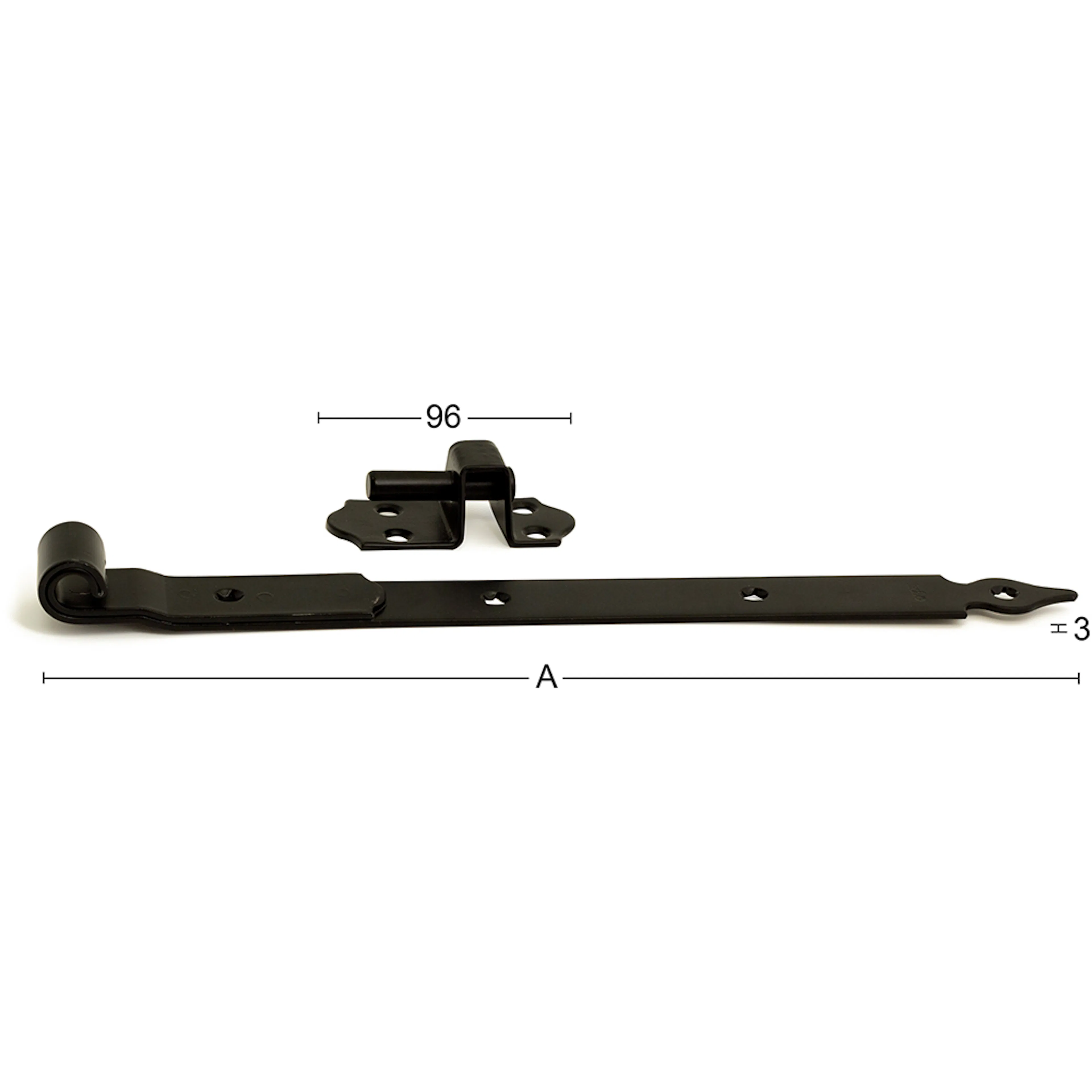 Hakgångjärn 214 Svart Längd: 500mm Svart Längd: 500mm