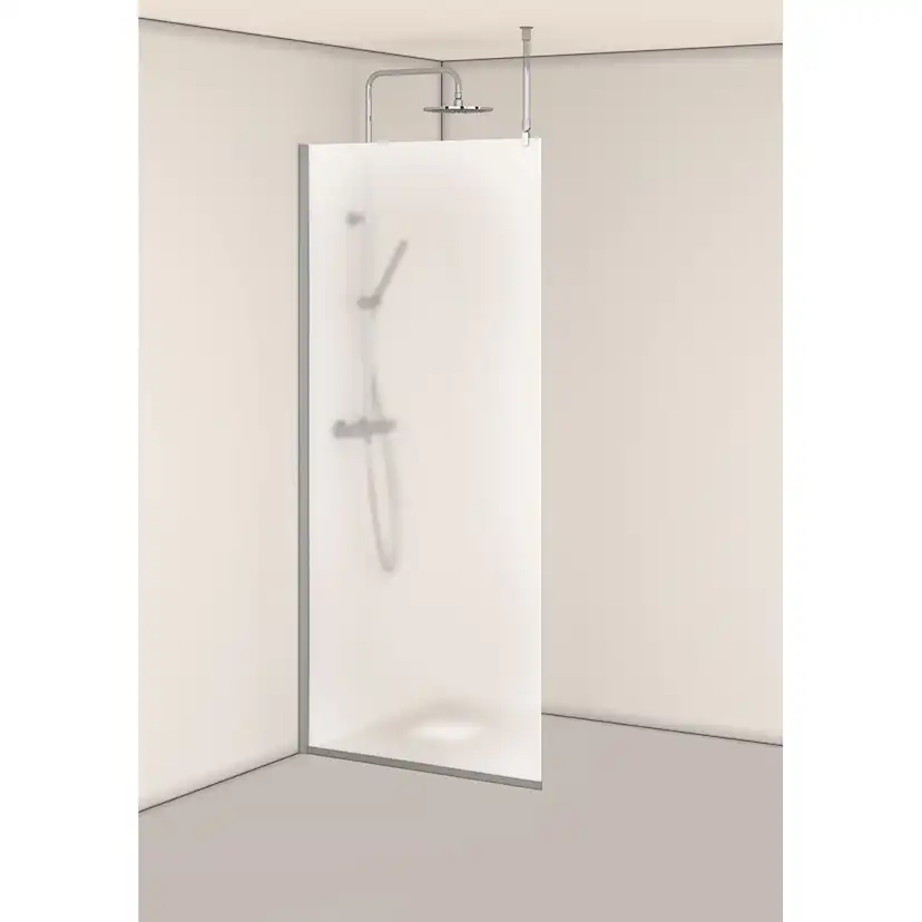 Duschvägg Hafa Igloo Pro I-WALL 70 FROST NAT Glas: Frostat glas, Profil: Aluminium, B: 675 mm