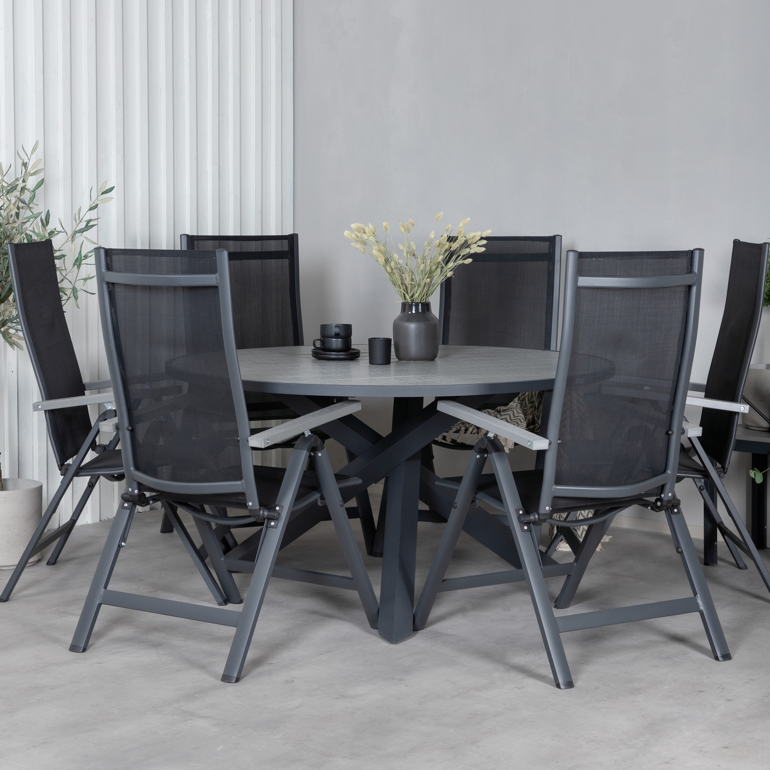 Matgrupp Utomhus Venture Home Pincy Rund med 6 Aleyna PositionsTrädgårdsstolar