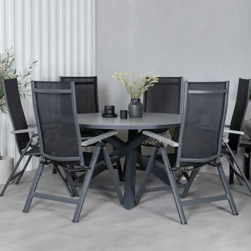 Matgrupp Utomhus Venture Home Pincy Rund med 6 Aleyna PositionsTrädgårdsstolar