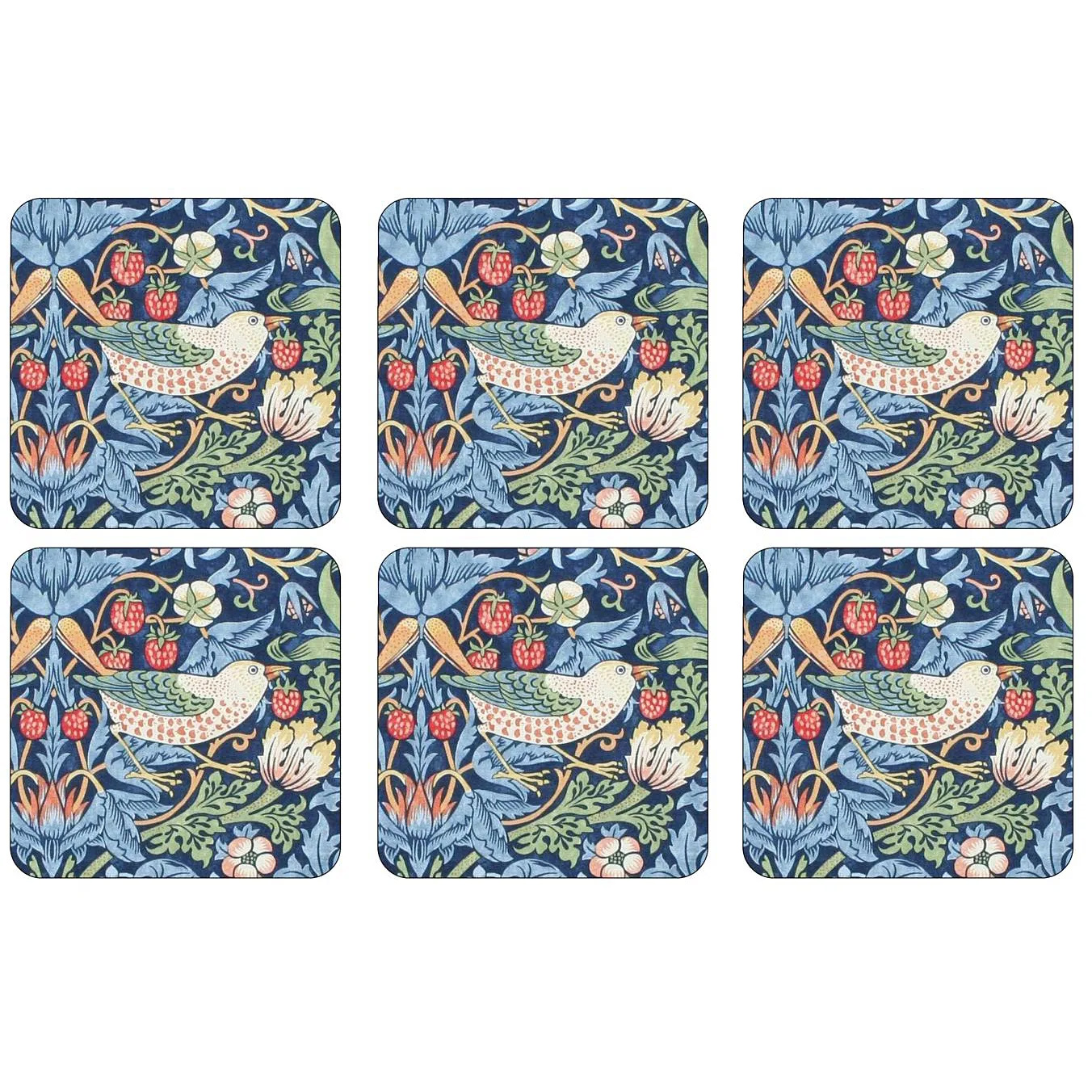 Glasunderlägg Pimpernel Strawberry Thief 6-pack