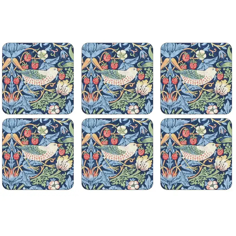 Glasunderlägg Pimpernel Strawberry Thief 6-pack