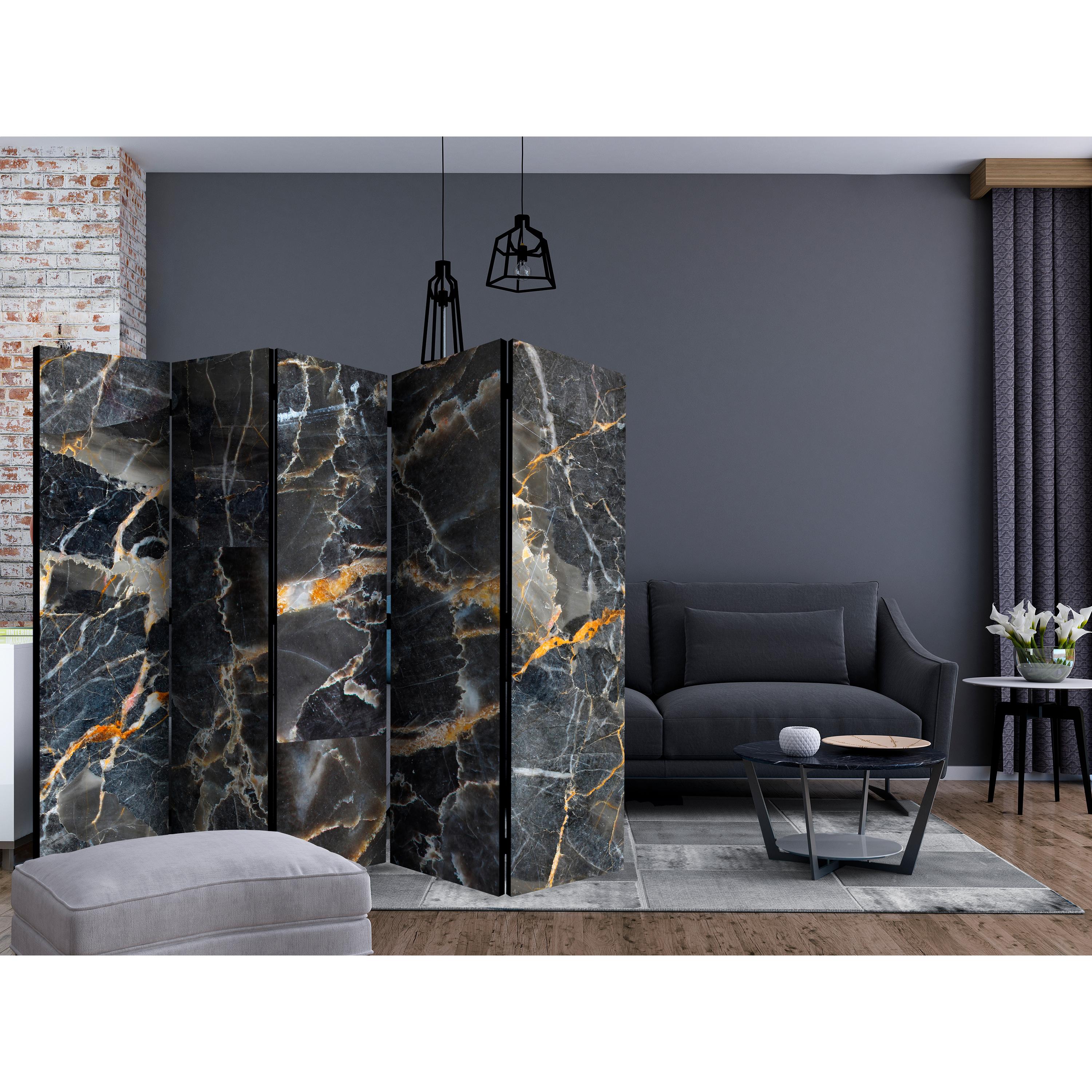 Rumsavdelare Skärmvägg Arkiio Black Marble II 225x172 cm