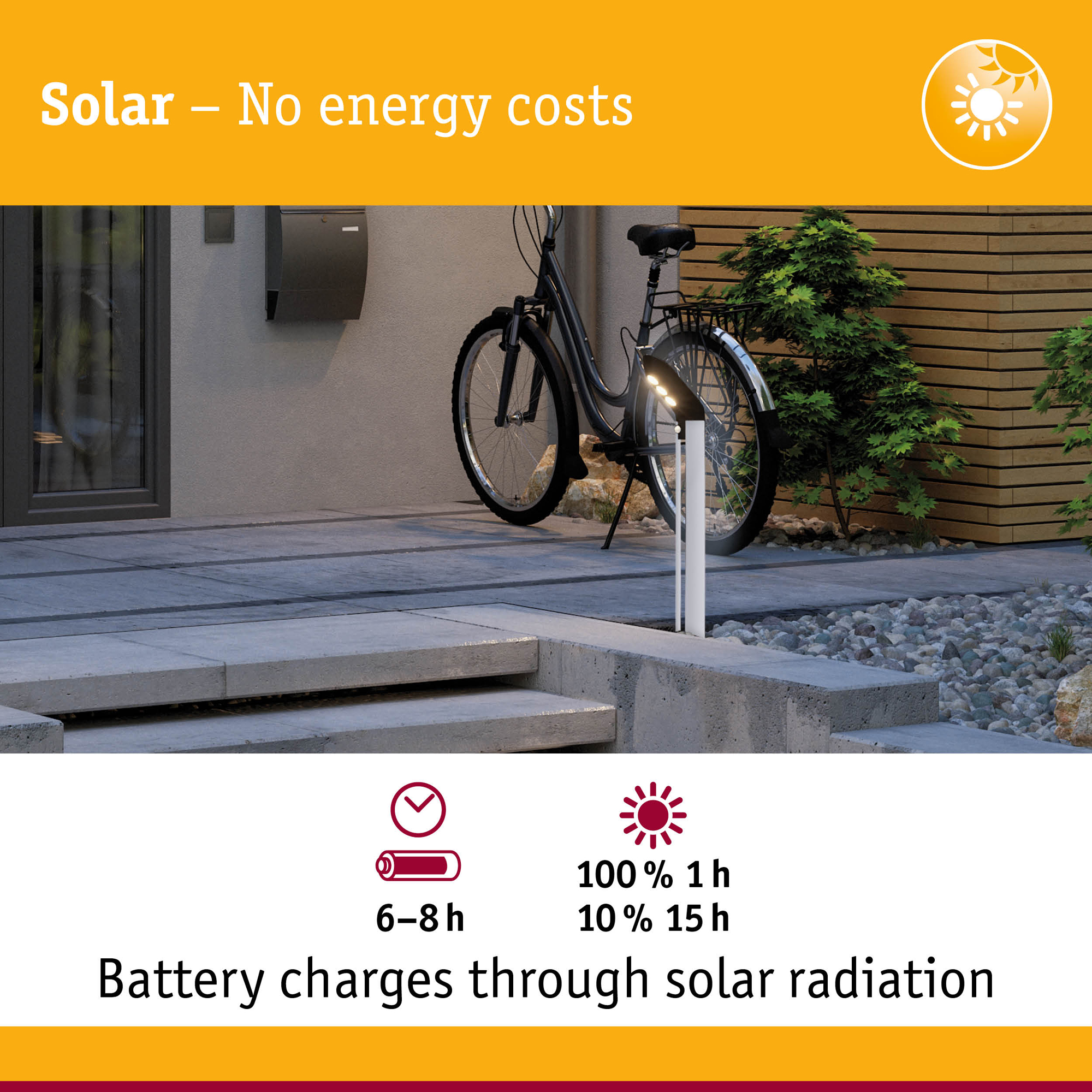 Pollare Solcell LED Paulmann Soley Smart Home Zigbee 3.0 med Rörelsesensor IP44