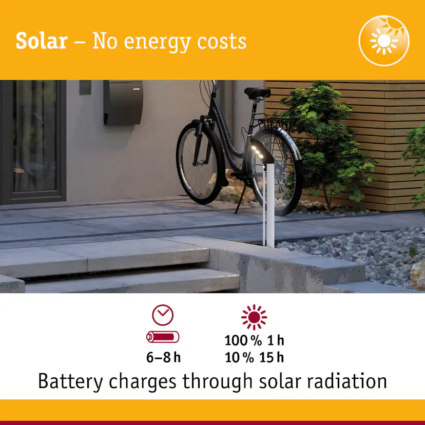 Pollare Solcell LED Paulmann Soley Smart Home Zigbee 3.0 med Rörelsesensor IP44