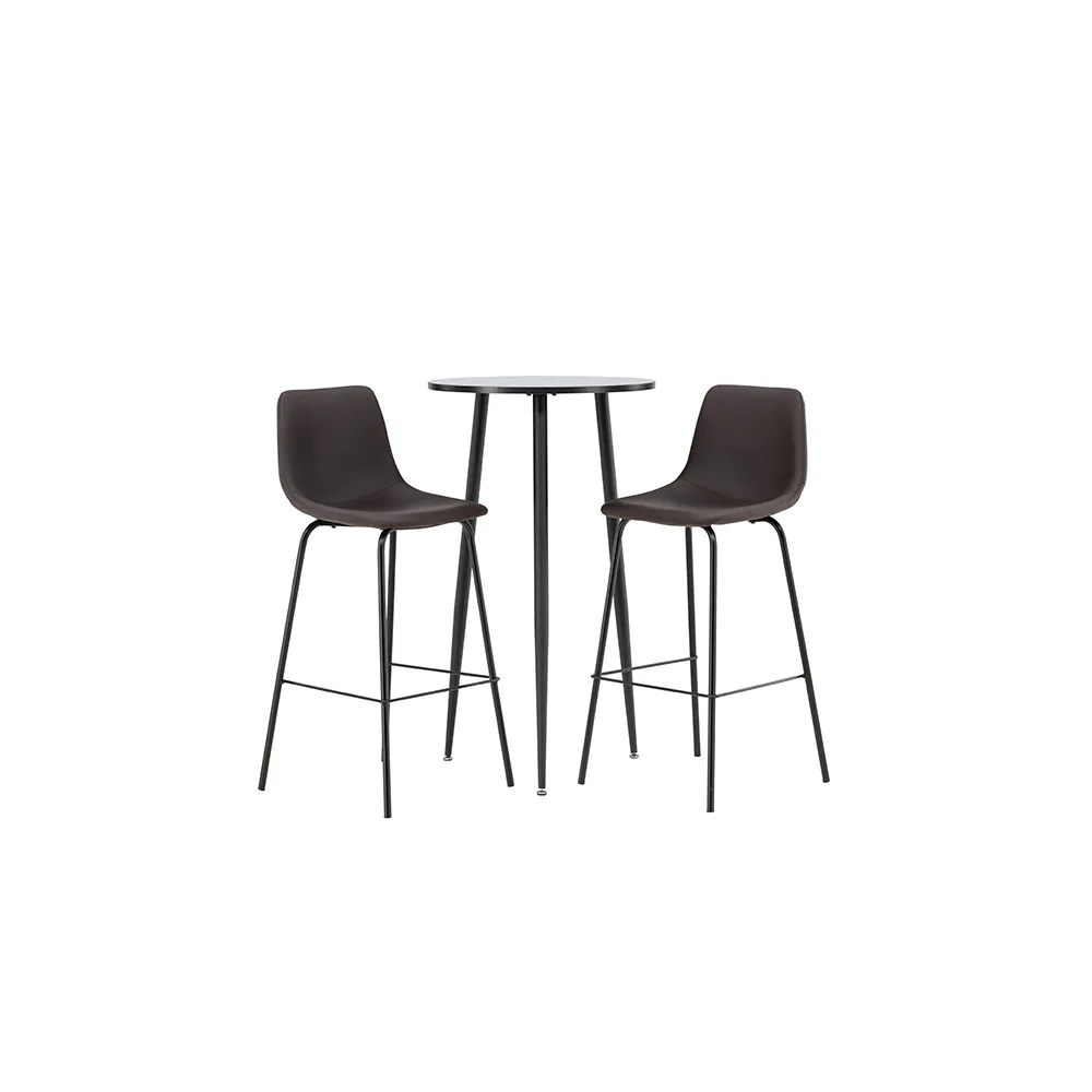 Matgrupp Venture Home Plaza Ø60 cm med 2 st Alexi stolar