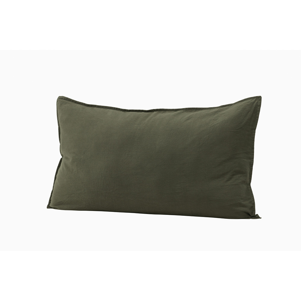 Ronja Cushion Cover Washed Cotton - Green / Grön