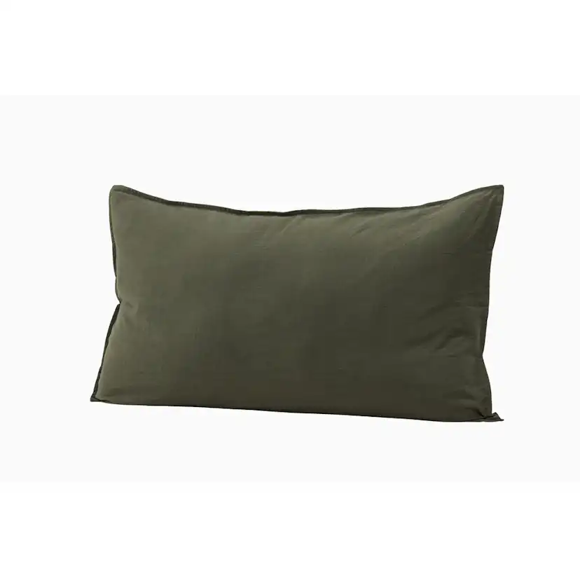 Ronja Cushion Cover Washed Cotton - Green / Grön