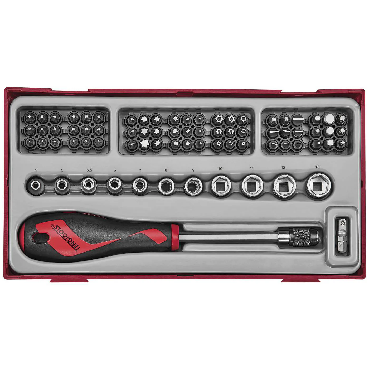 Bitsskruvmejselsats 76 delar Teng Tools TTMDQ76