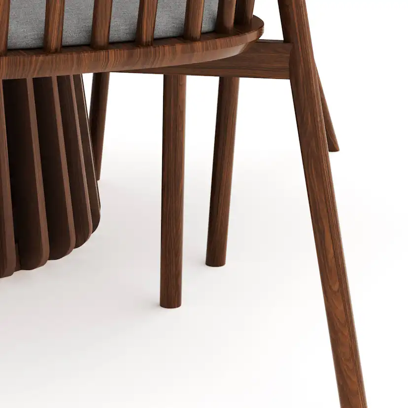 Matgrupp Bark Peyra Runt Matbord 120 cm med 4 Noira Matstol