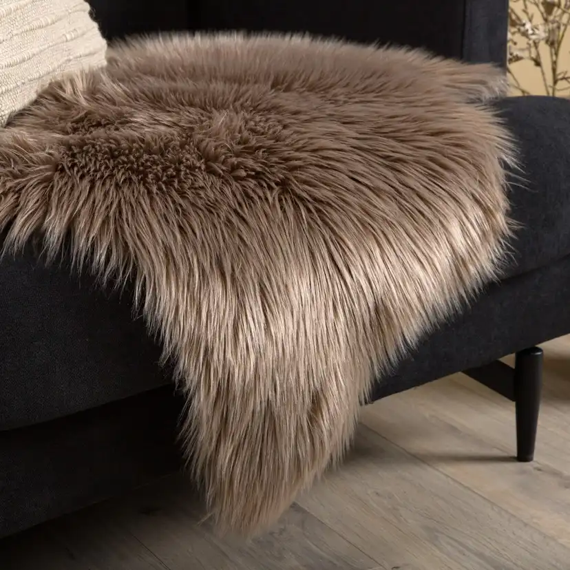 Katy Sheepskin Polyester/fake suede/Acrylic - Brown / - 60*9 Brun