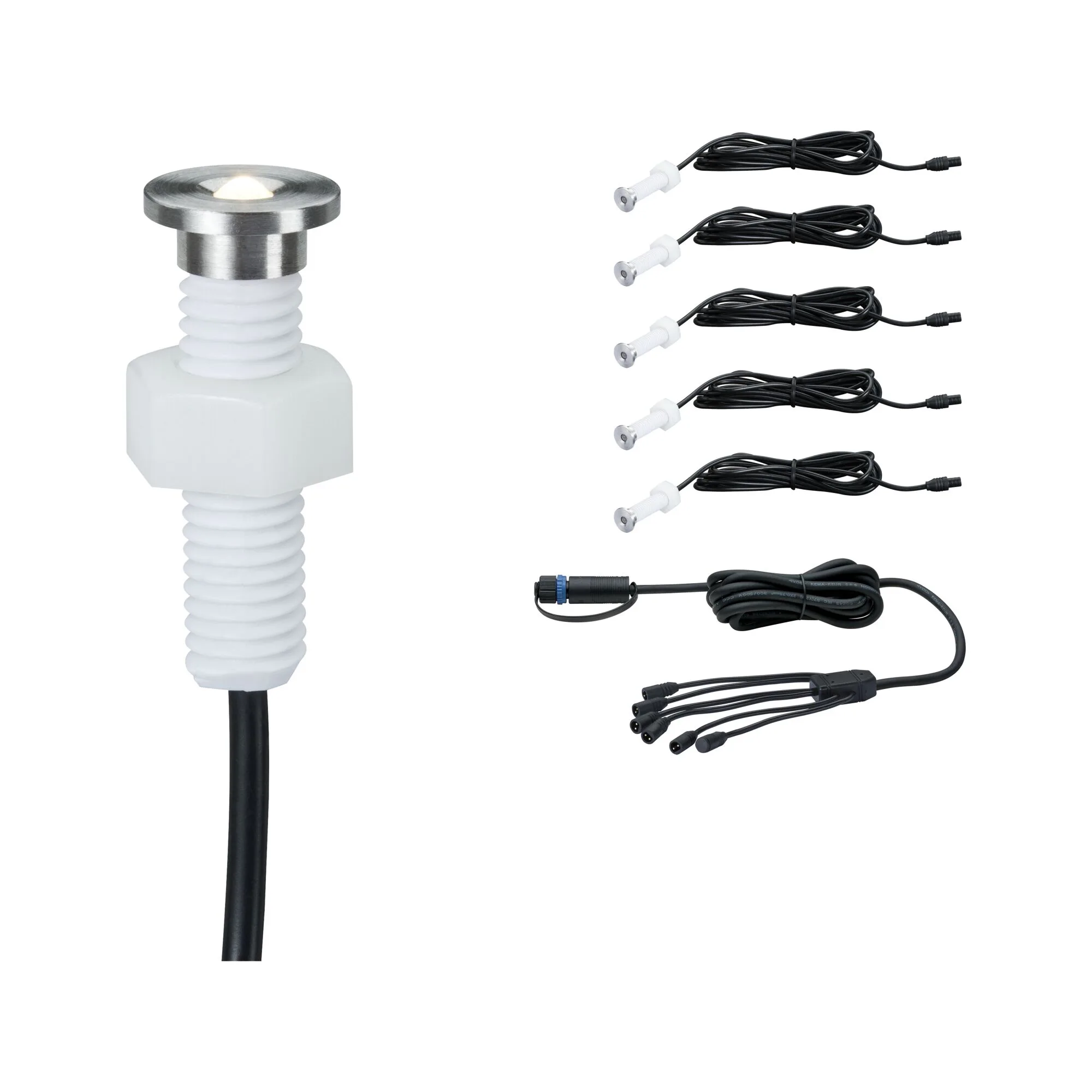 LED Infälld Markbelysning Paulmann Plug & Shine MicroPenII IP67 24V Förlängningsset 5-pack med Kabel