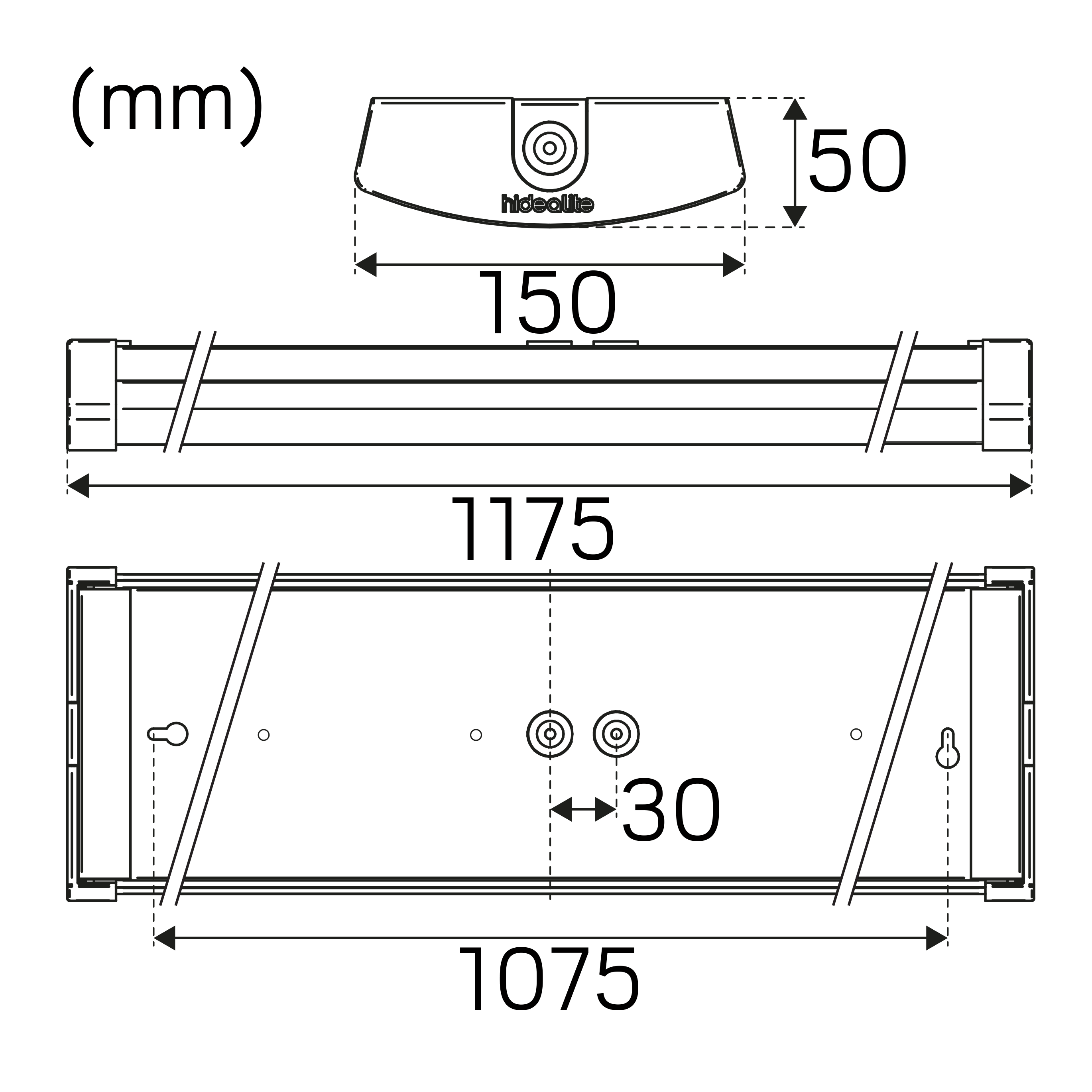 Led-Armatur Hide-a-lite Liteline Basic S med Sensor