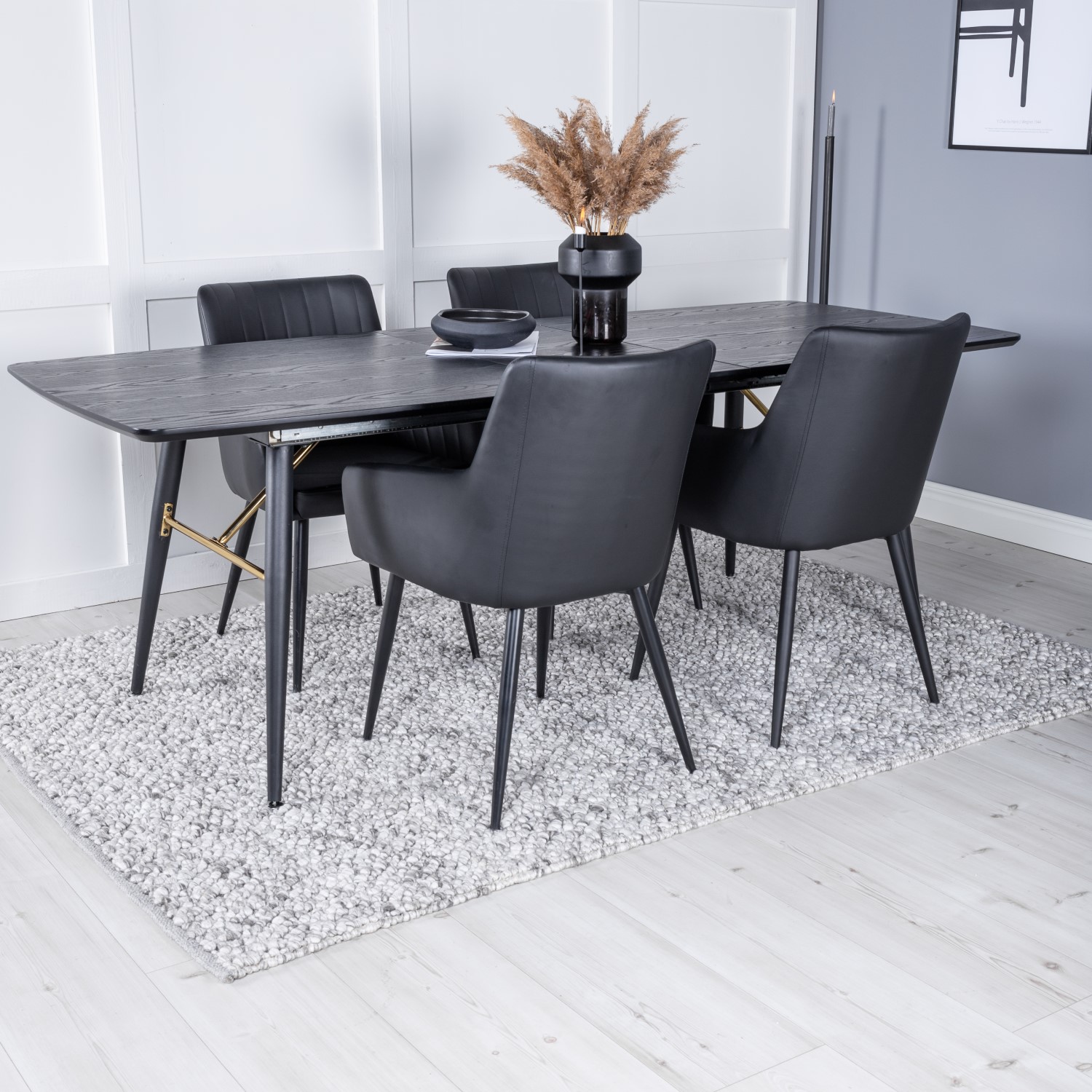 Matgrupp Venture Home Guld med 4 Corina Stolar Konstläder