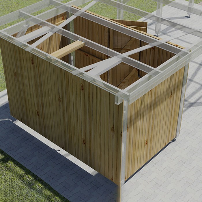 Förråd till Carport Karl 23,1 m2 Obehandlad