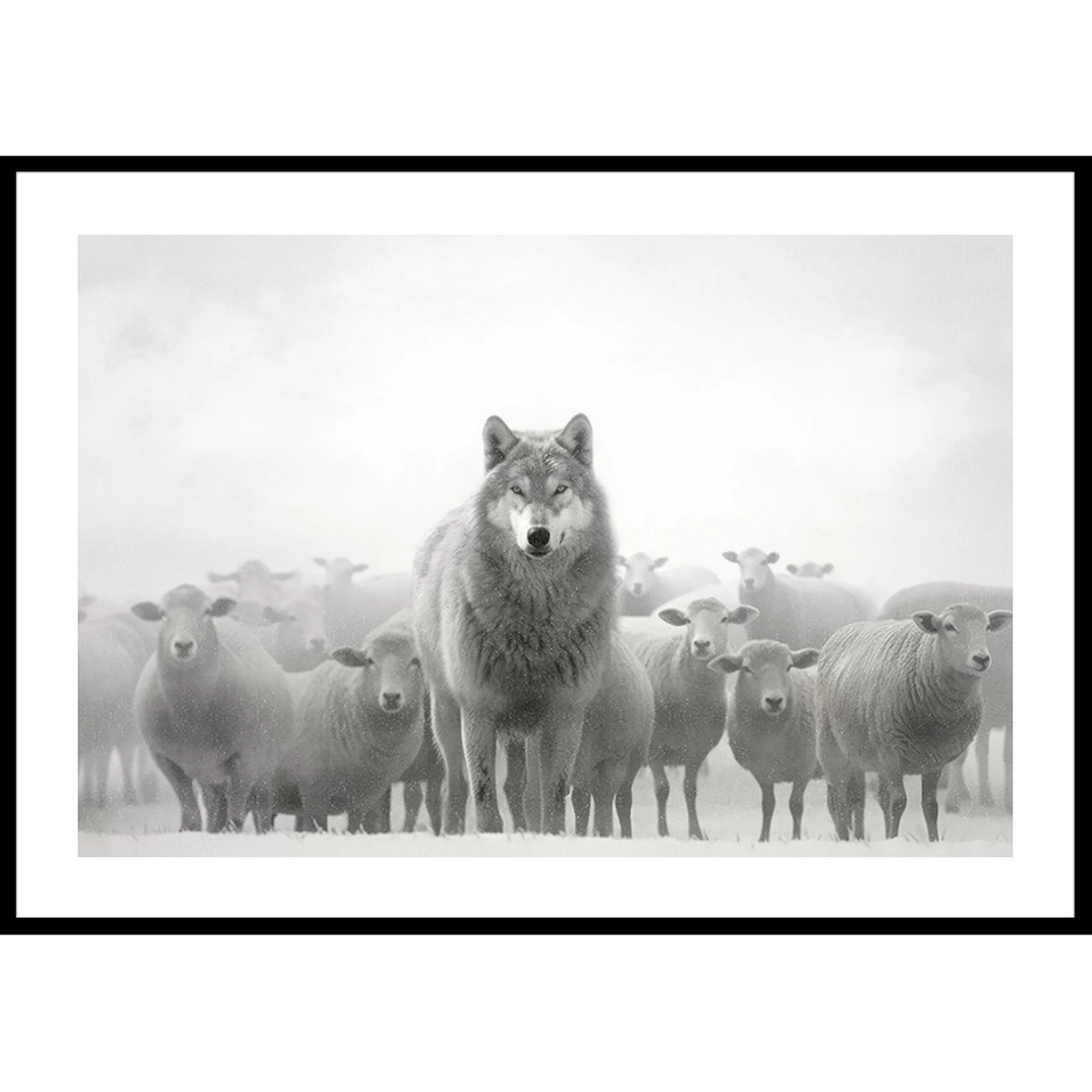 Wolf Among Sheep 30x40 30x40 cm
