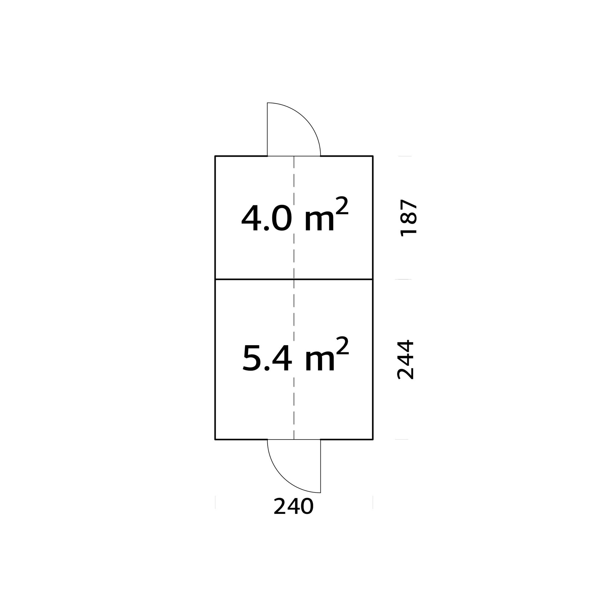 Växthus Palmako Emilia 10,2 m² (inv. 5,4+4,0 m²)