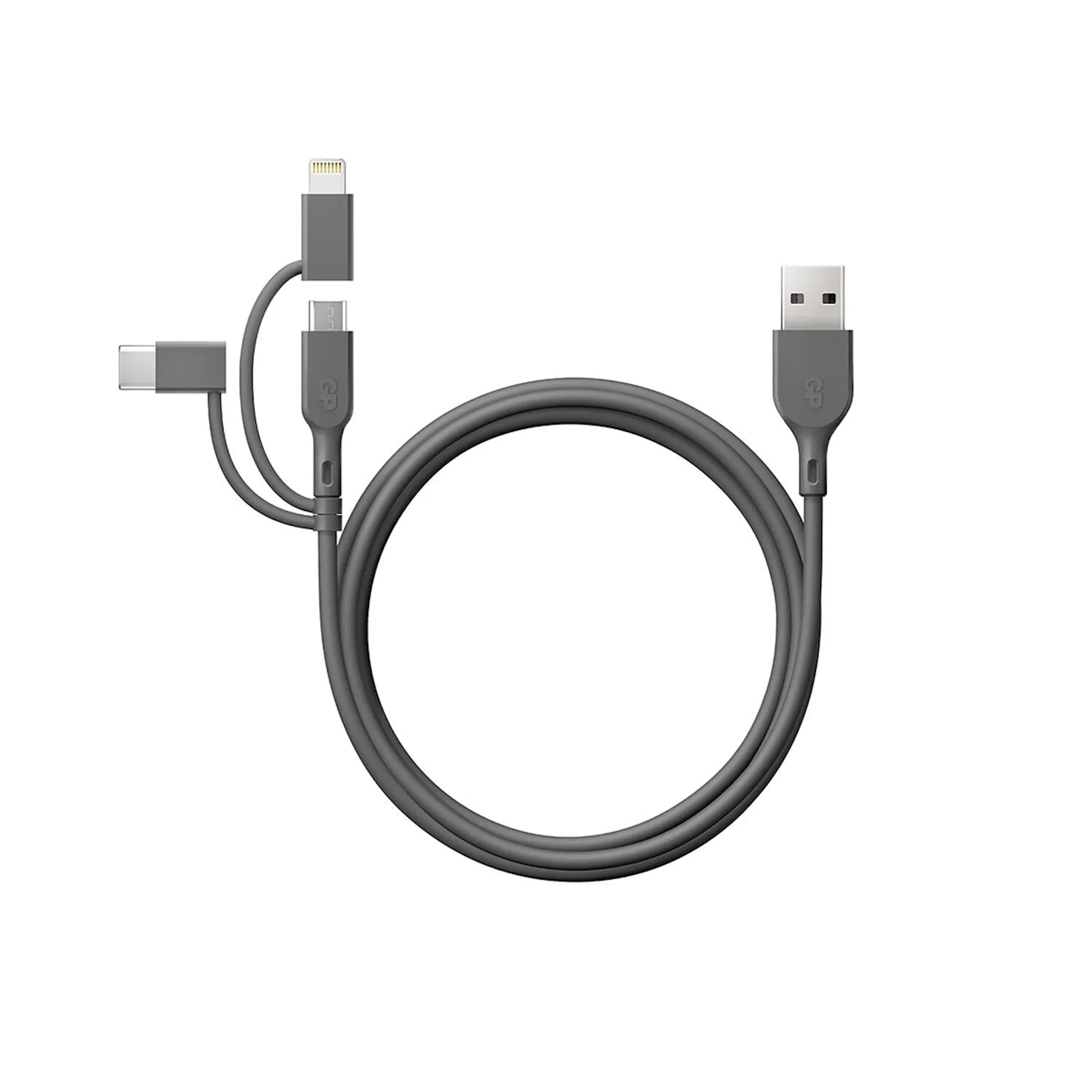 Mobilladdare GP Batteries USB-A Till USB-C 3-I-1 Micro-USB + Lightning CY1N 1m
