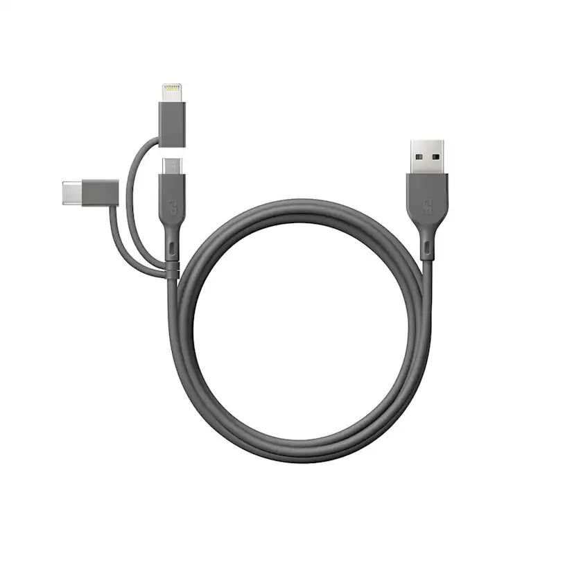 Mobilladdare GP Batteries USB-A Till USB-C 3-I-1 Micro-USB + Lightning CY1N 1m