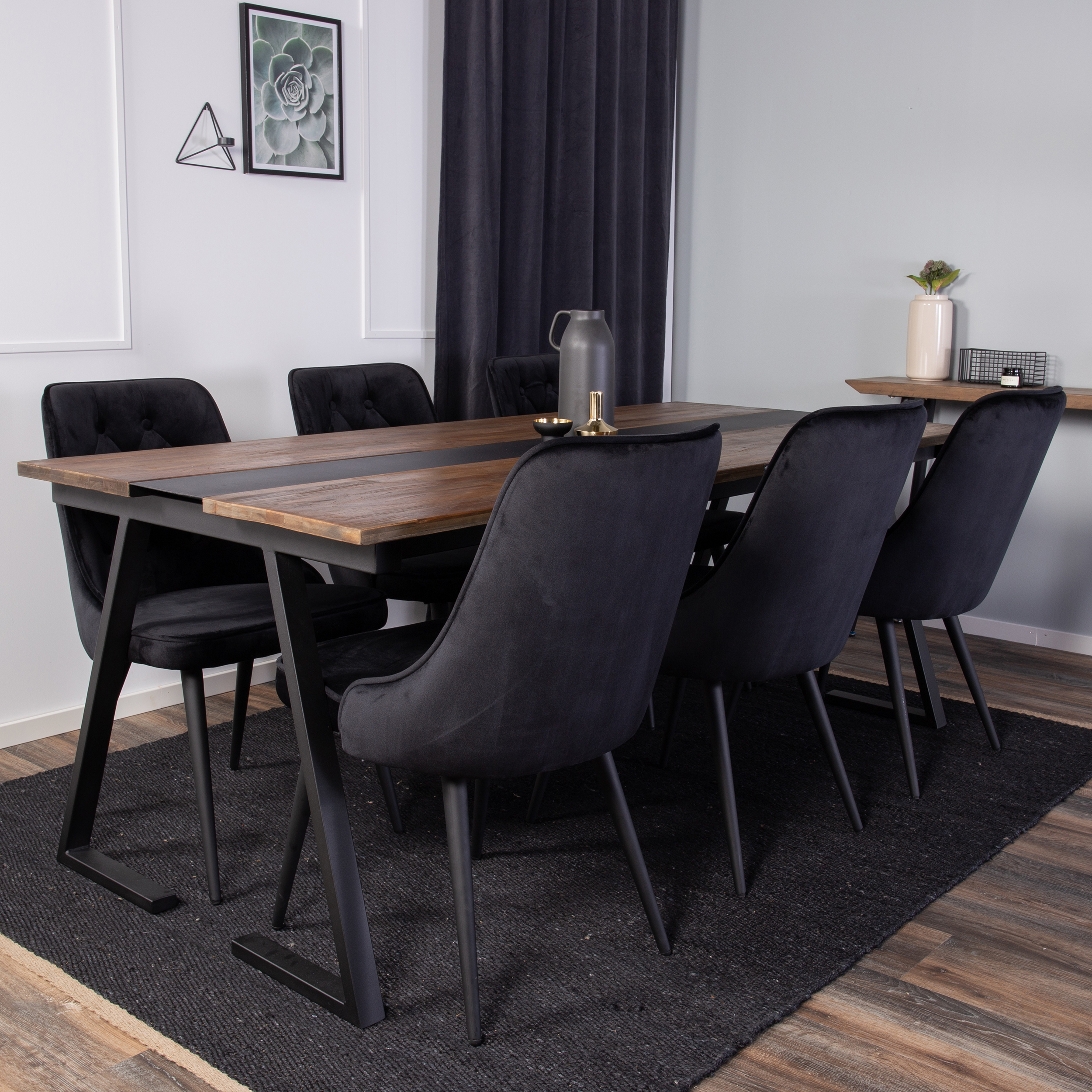 Matgrupp Venture Home Jane med 6 Vera Stolar Sammet