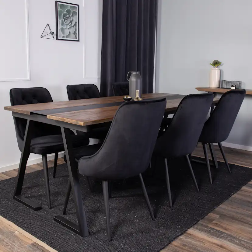 Matgrupp Venture Home Jane med 6 Vera Stolar Sammet