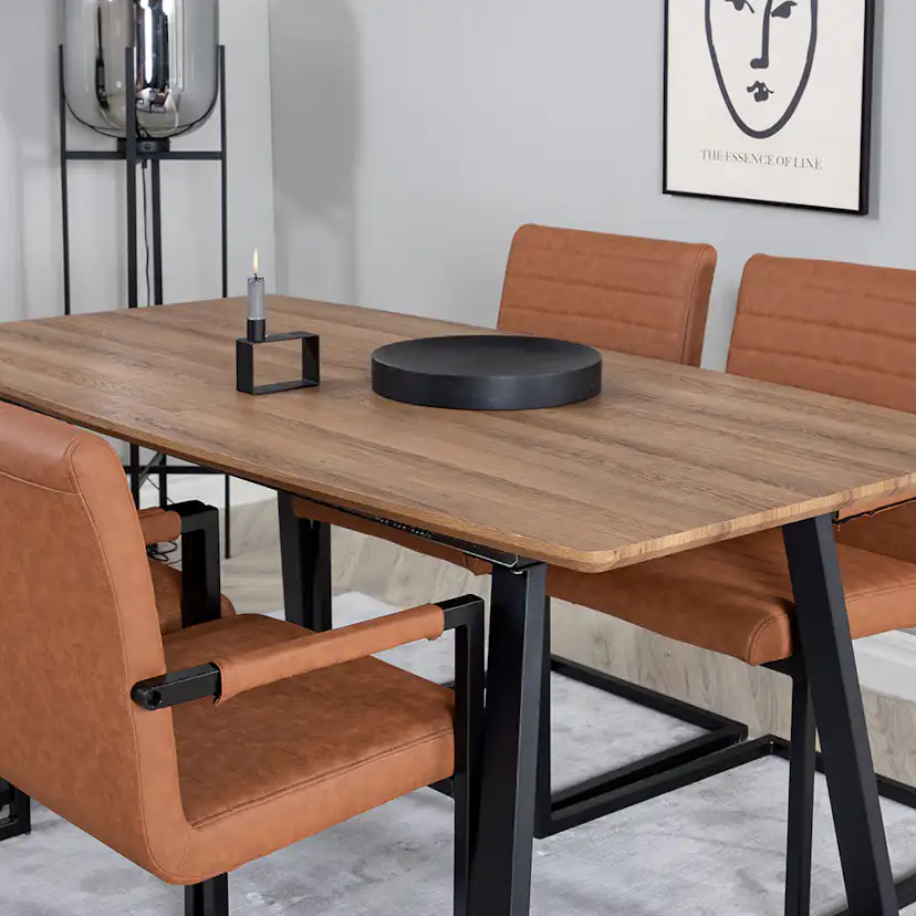 Inca Dining Table+Art Armchair Brun