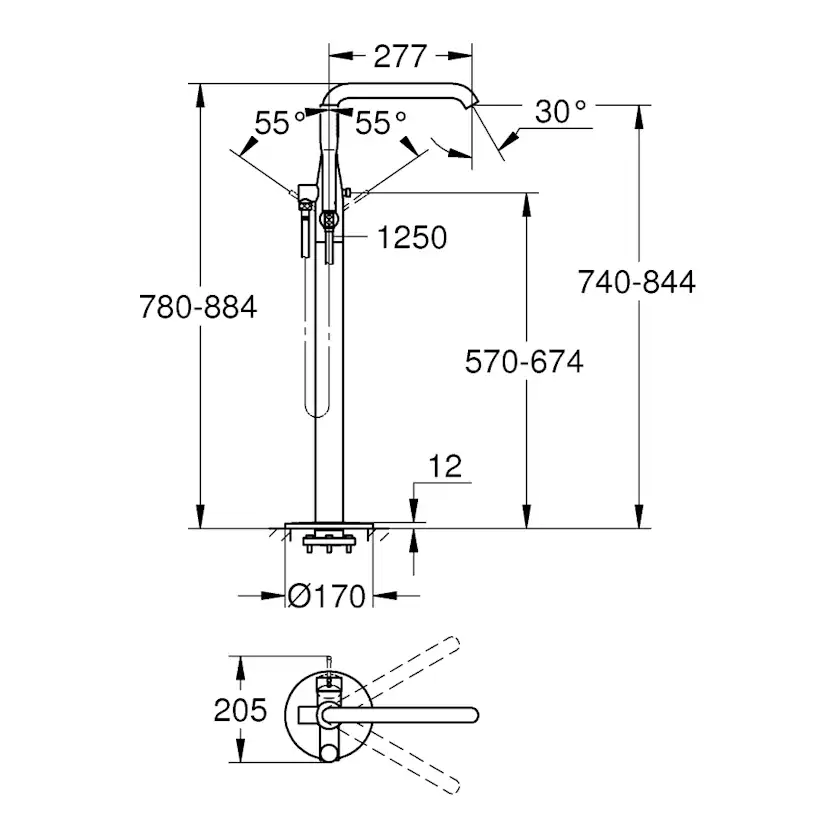 Golvblandare Grohe Essence 23491