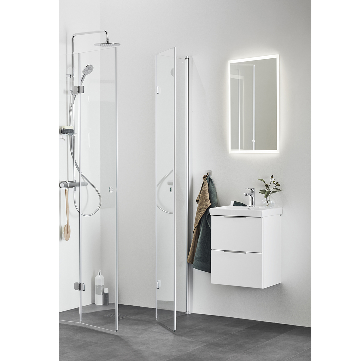 TVÄTTSTÄLLSSKÅP NEAT LÅDOR VIT 420 KOMPLETT MED SPEGEL STORE Vit, Bredd 420mm