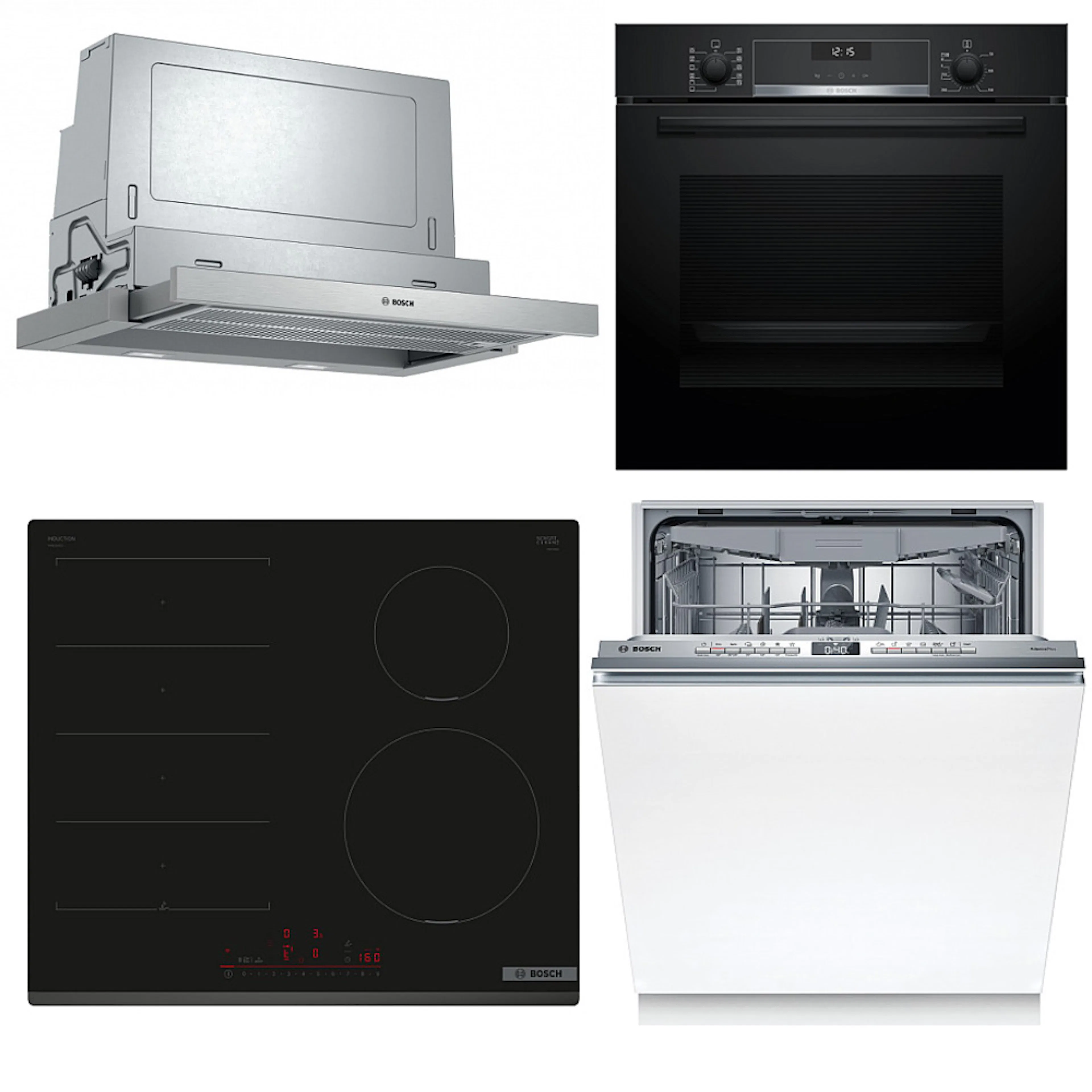 Kökspaket Bosch HBG537FB4 + PIX631HC1E + SMV4HMX08E + DFS067A51