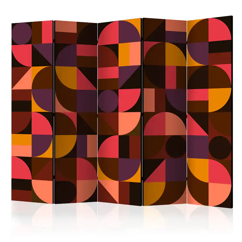 Rumsavdelare Skärmvägg Arkiio Geometric Mosaic Red II 225x172 cm