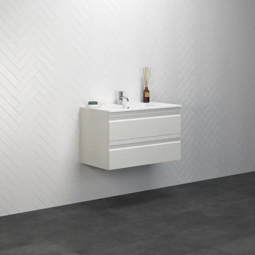 80,2 cm Minore set H48, 2lå. vit matt lak BxHxD: 80x50x45,5 cm, Matt Vit