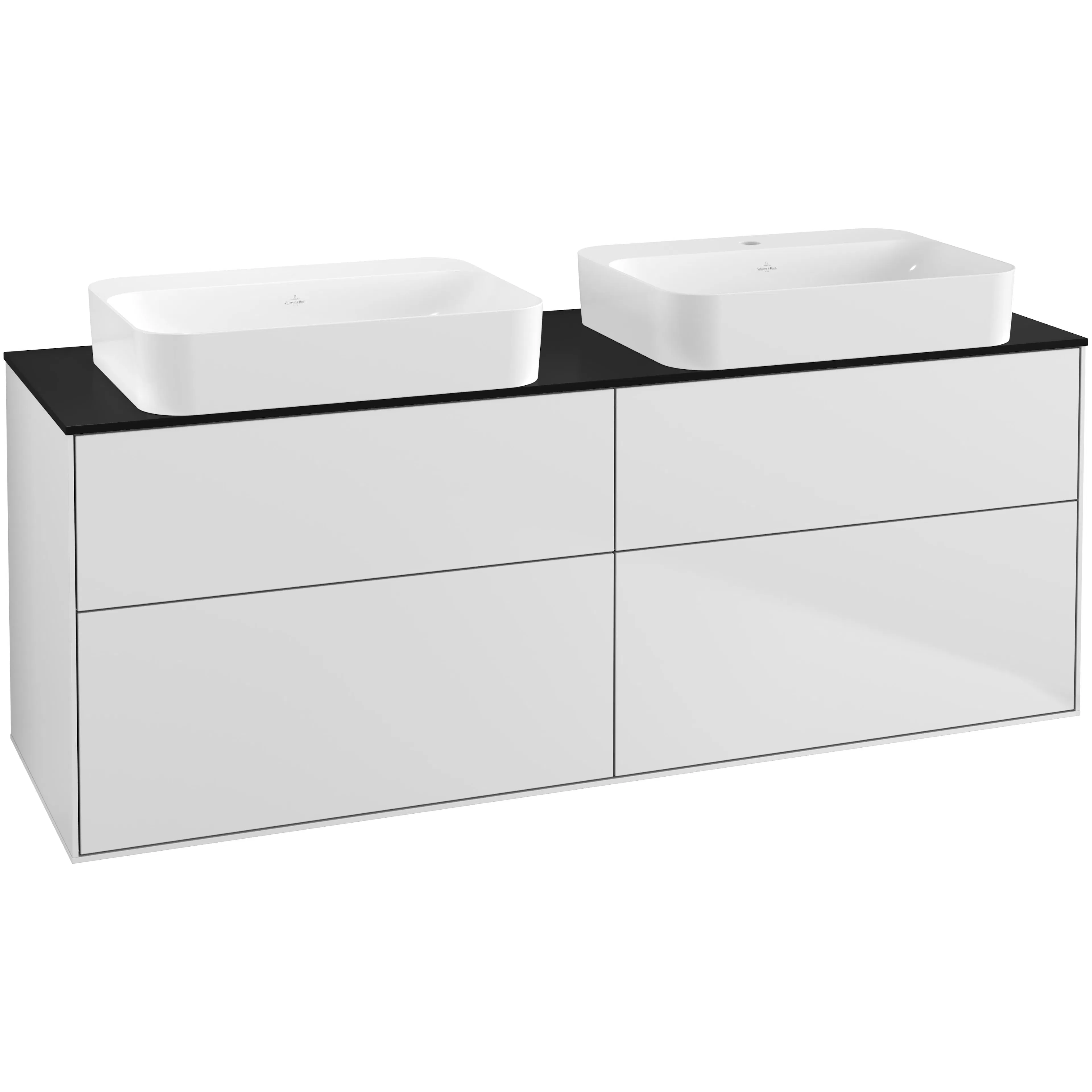 Tvättställsskåp Villeroy & Boch Finion med 4 Lådor och Bänkskiva för Två Fristående Tvättställ