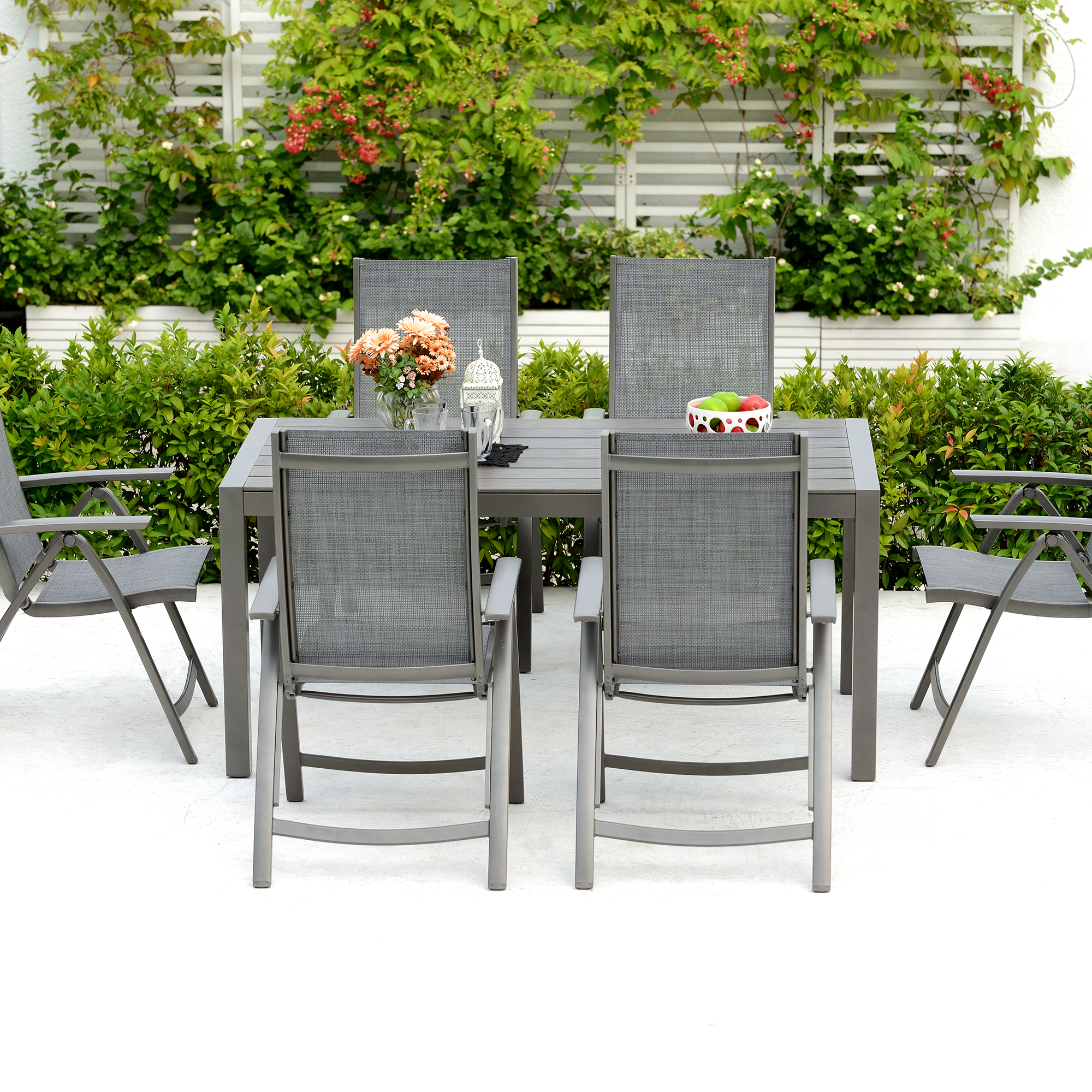 Matgrupp LifestyleGarden Solana med 6 Positionsstolar och 70 cm Bord