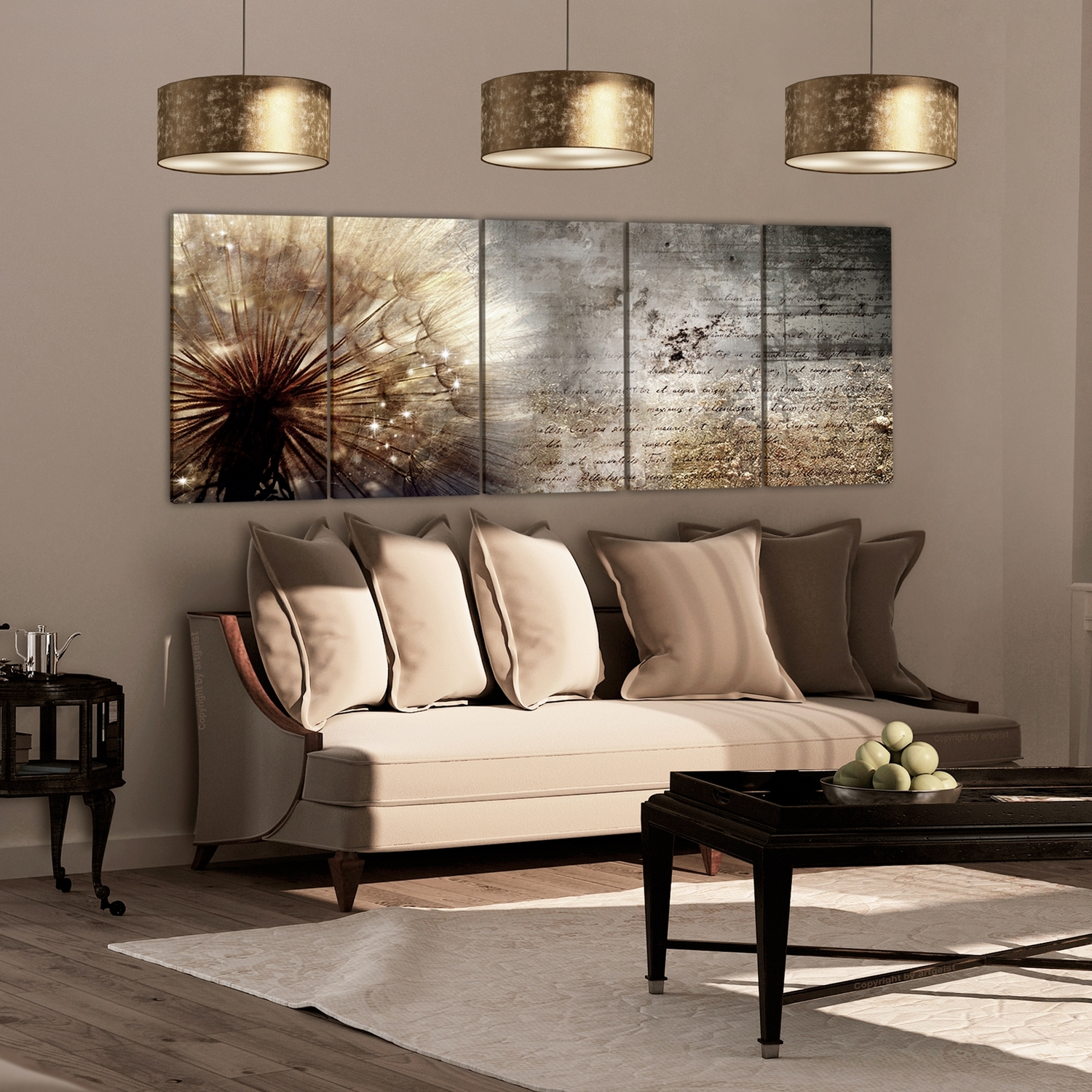 Tavla Arkiio Beige Dandelion 225x90