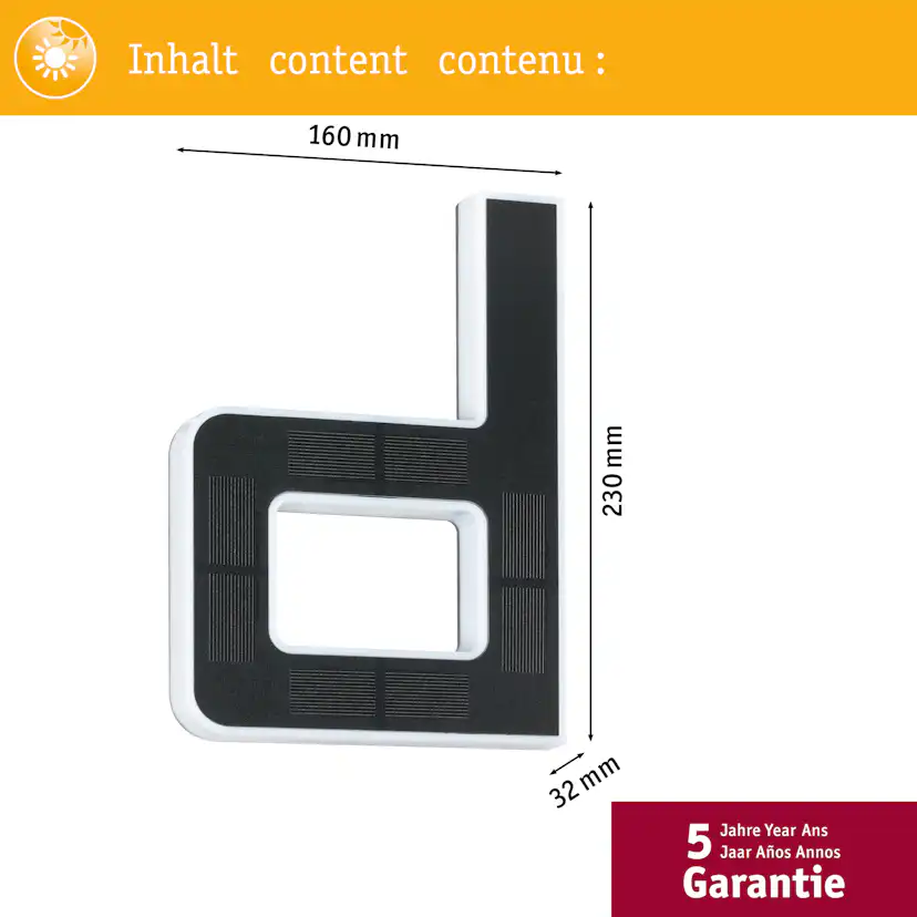 Fasadbelysning Solcell LED Paulmann Husnummer A-D med belysning inkl. utbytbart batteri IP44 Design: D