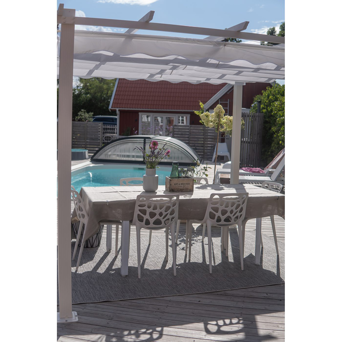 Pergola 3x3 m Vit Vit/Vit