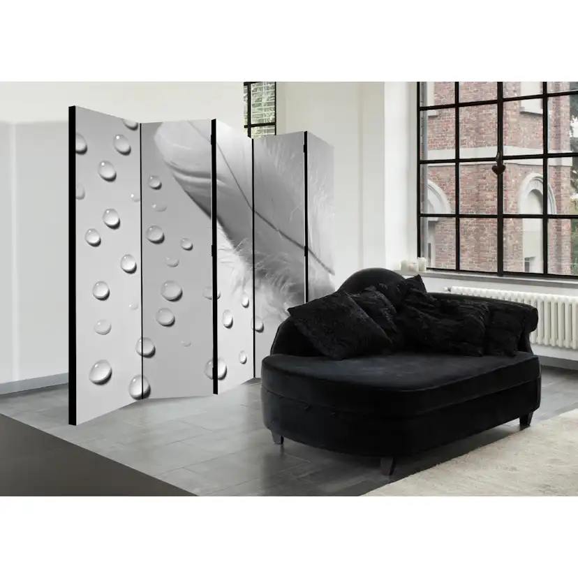 Rumsavdelare Skärmvägg Arkiio White Feather II Grå/Vit 225x172 cm