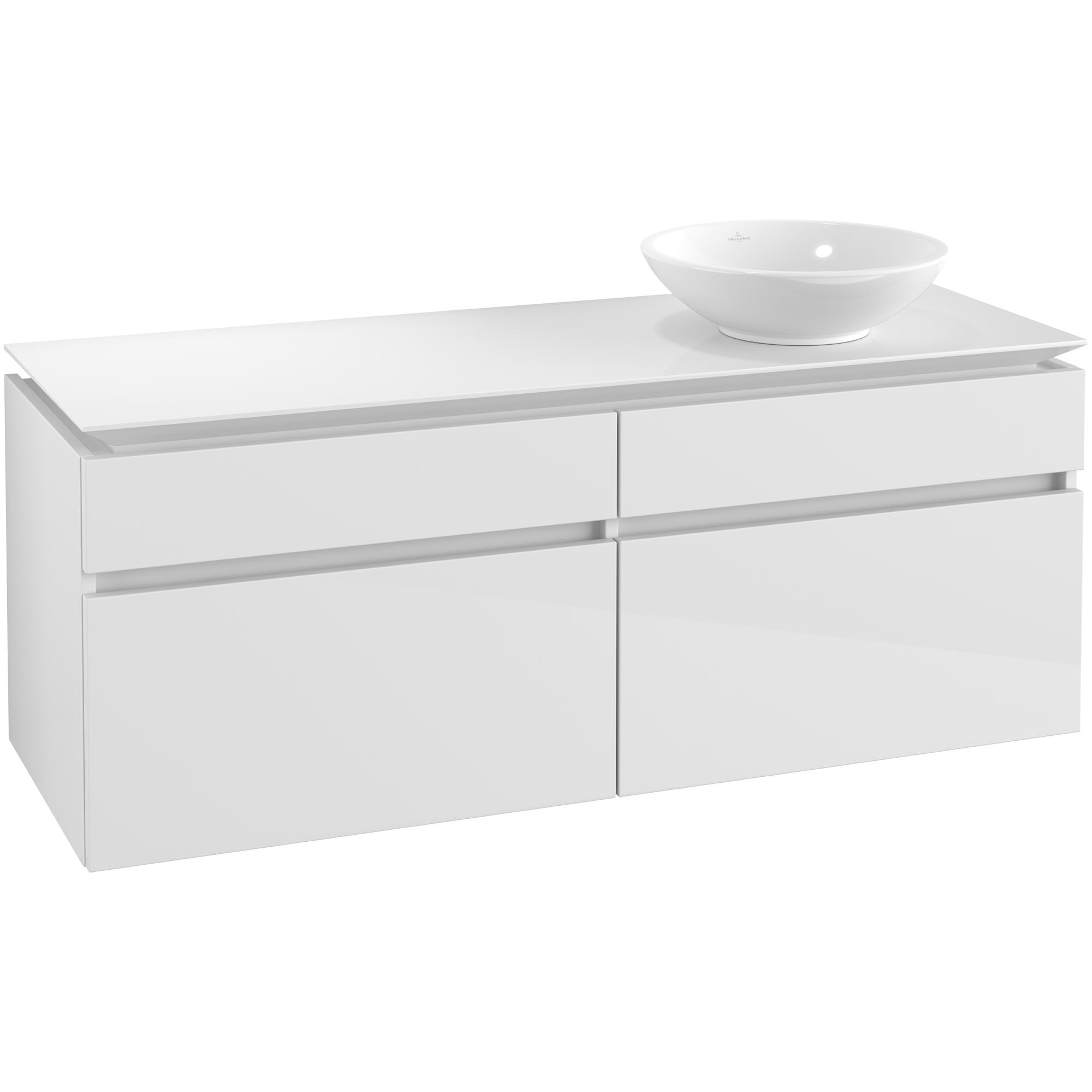 Tvättställsskåp Villeroy & Boch Legato 1400 med 4 Lådor för Ocentrerat Ytmonterat Tvättställ