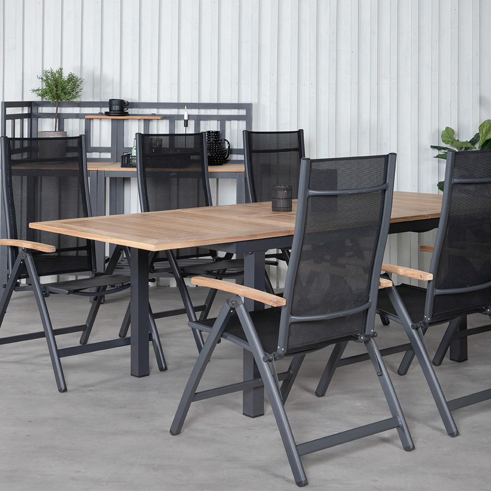 Matgrupp Venture Home Perla 152 med 6 Perla Positionsstolar