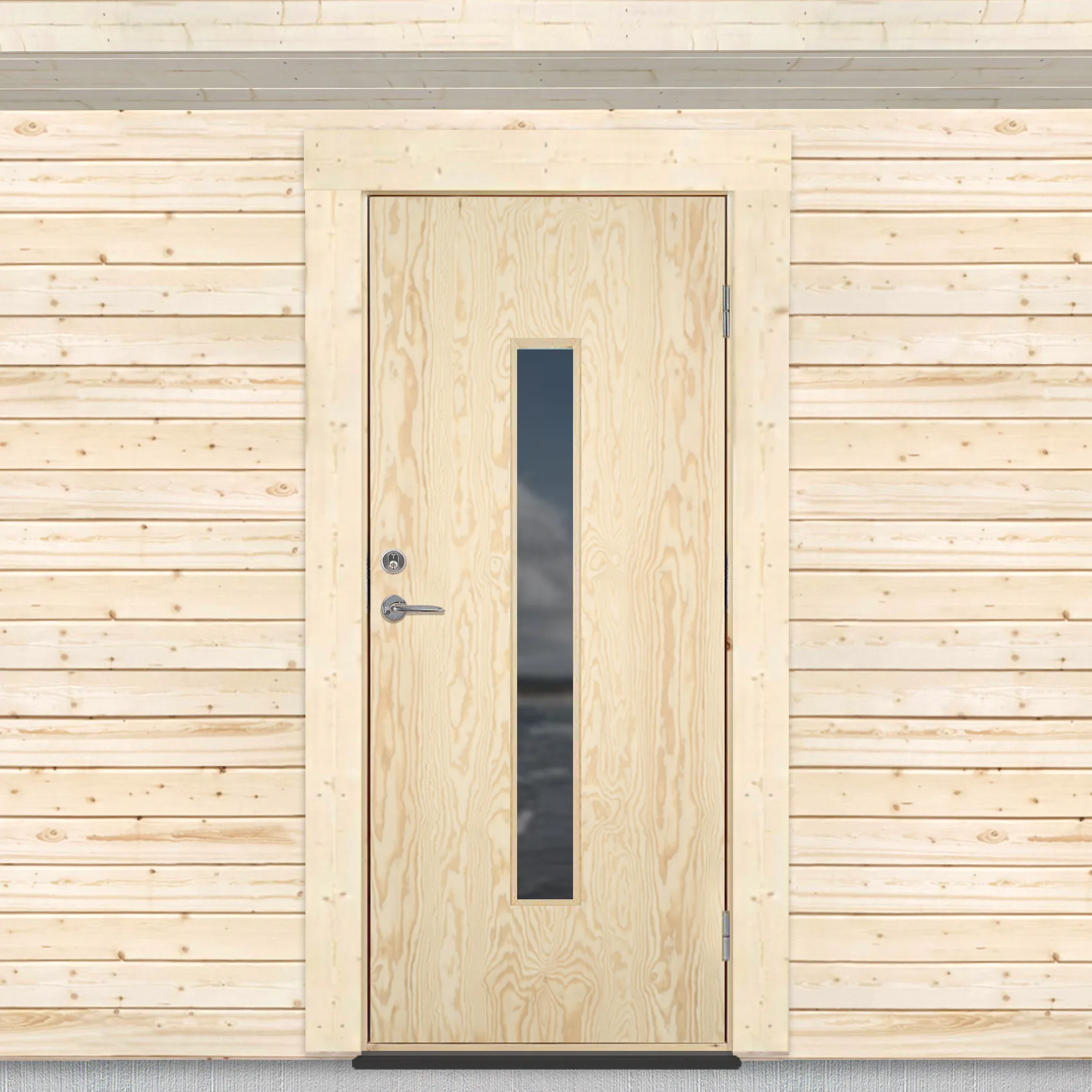 KALLFÖRRÅDSDÖRR AVL FÖNSTER 80X185 H - OBEHANDLAD BxH: 80x185 cm, Höger