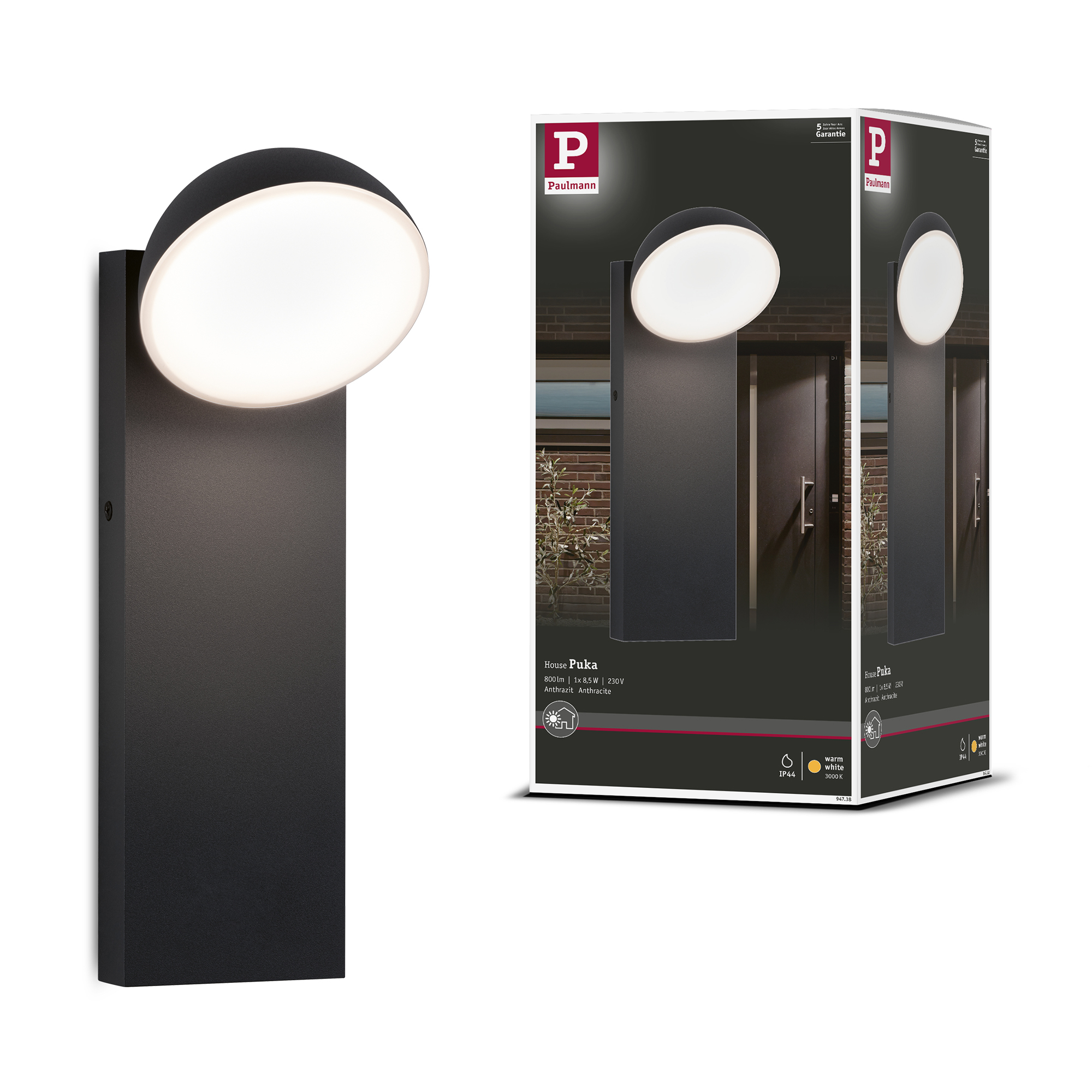 Fasadbelysning LED Paulmann Puka Seawater Resistant IP44 230V Design: utan Skymningsstyrd Rörelsedetektor