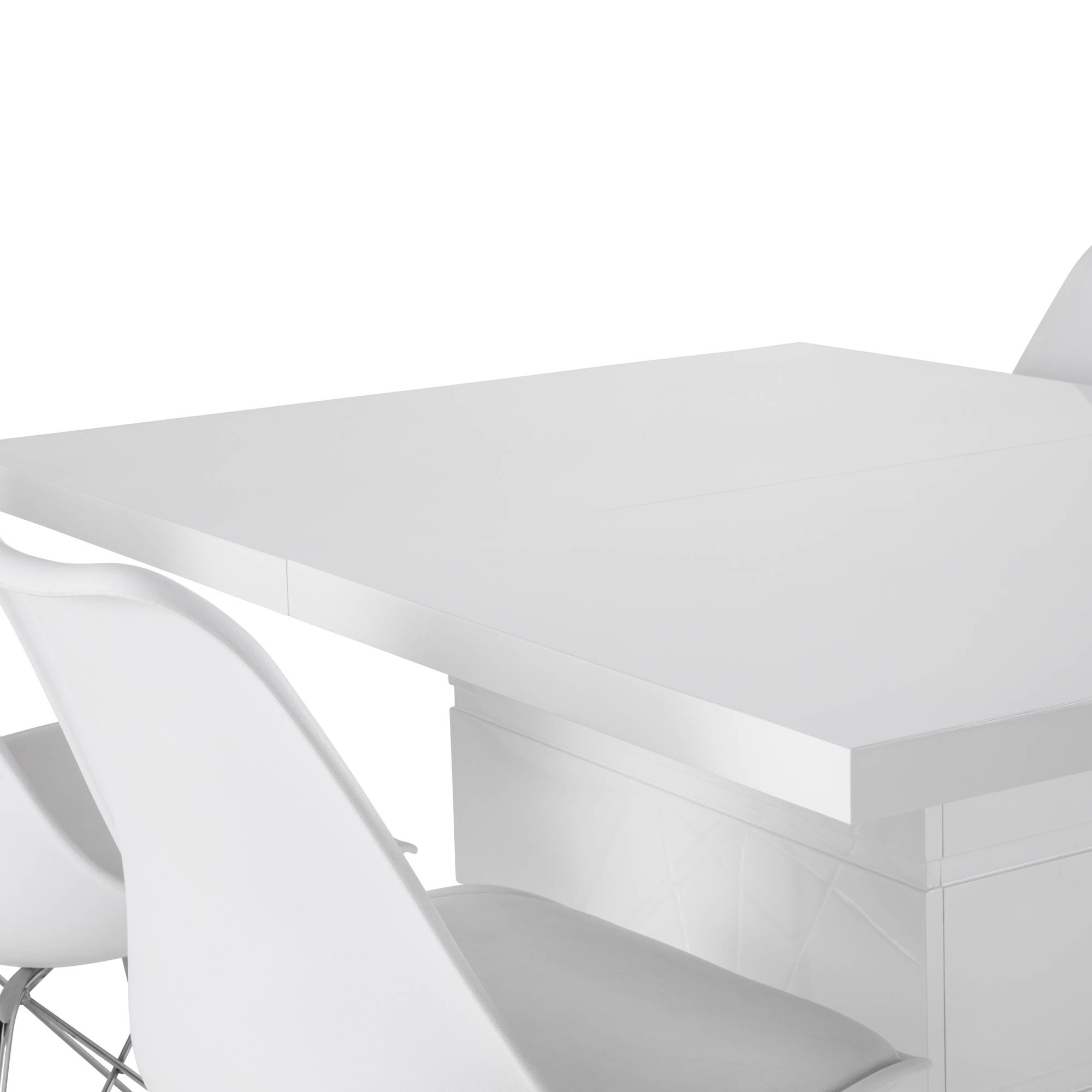 Matgrupp Concept 55 Ratliff Rektangulärt Matbord 120-160 cm Förlängningsbart med 4 Shell Matstol