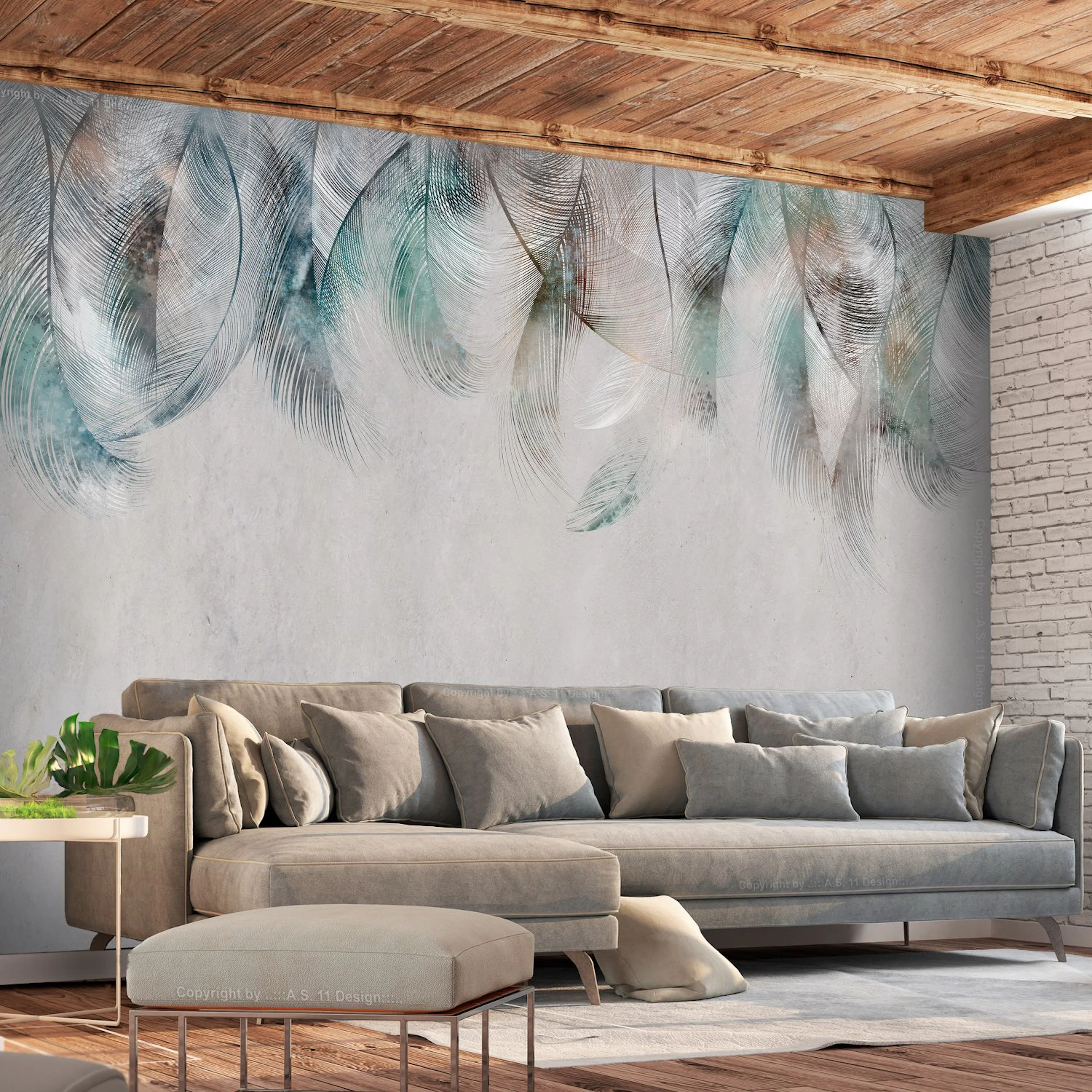 Fototapet - Colourful Feathers 400x280 400x280 cm