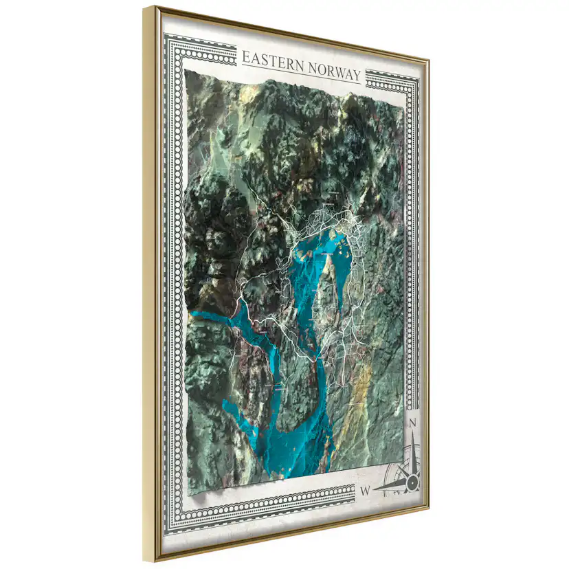 Poster Artgeist Affisch Isometric Map Eastern Norway